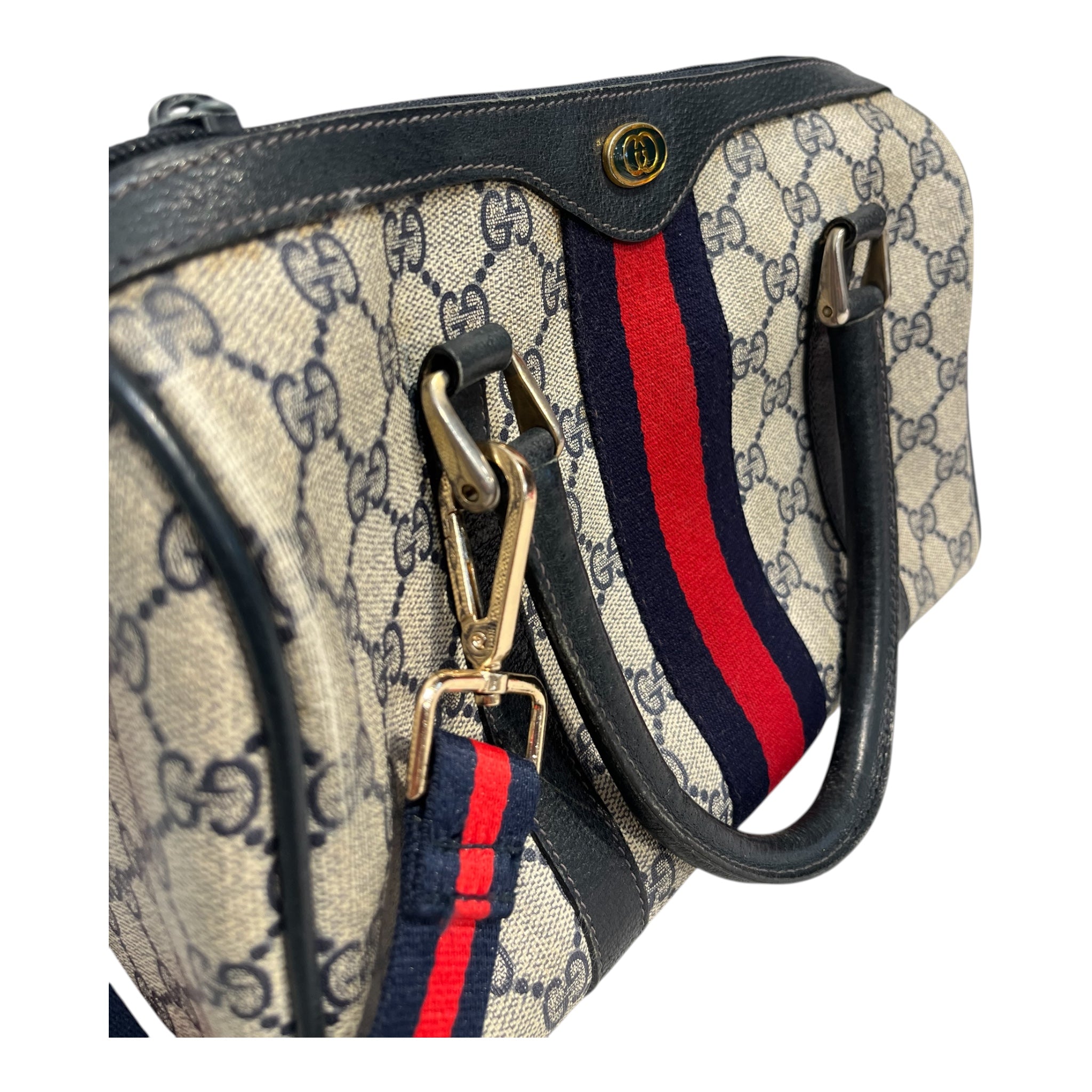 GUCCI/Hand Bag/Monogram/GRY/SUPREME CANVAS-NVY RED STRIPE – 2nd STREET USA