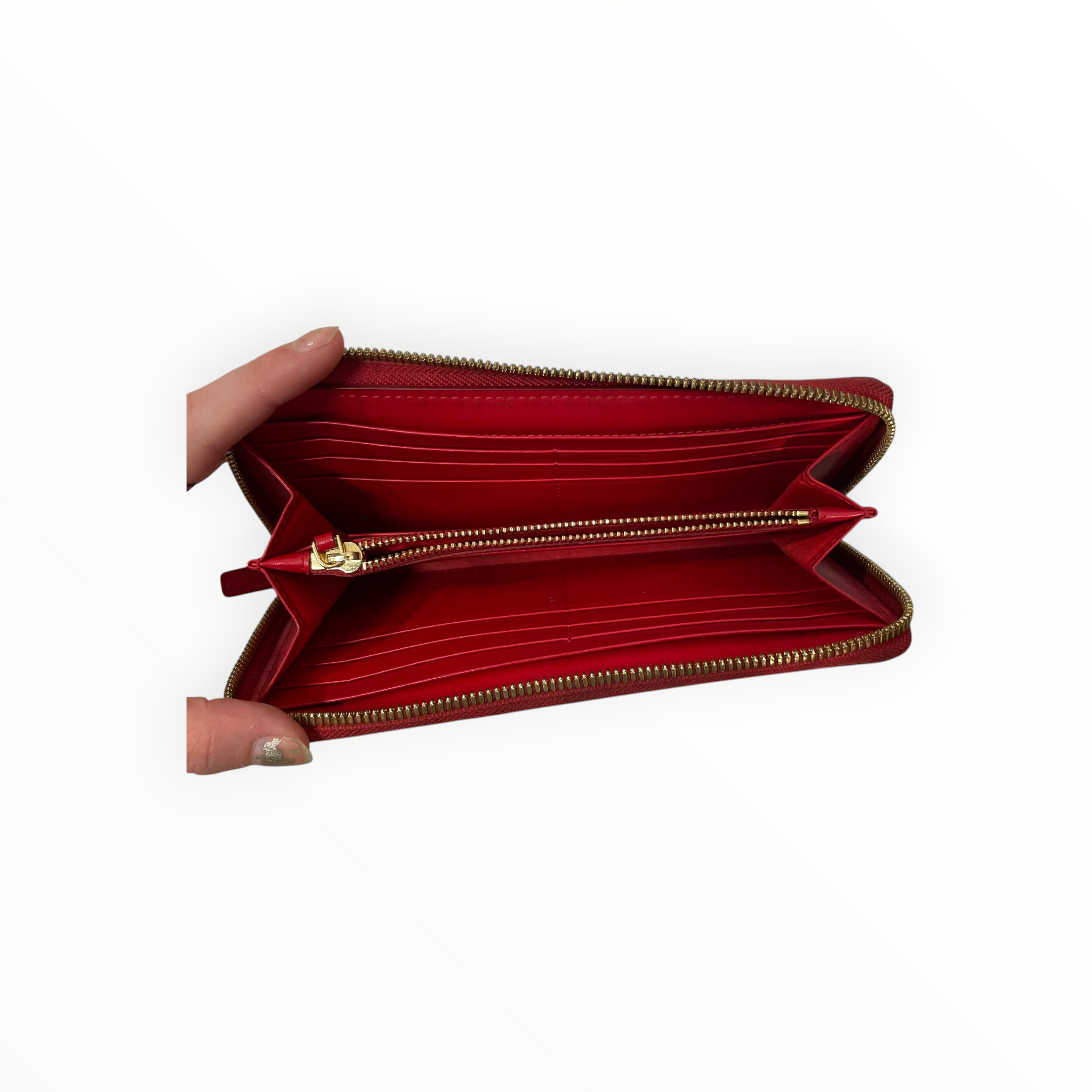 MCM/Long Wallet/Monogram/Leather/RED/L's/Textured Leather Zip-around view 4