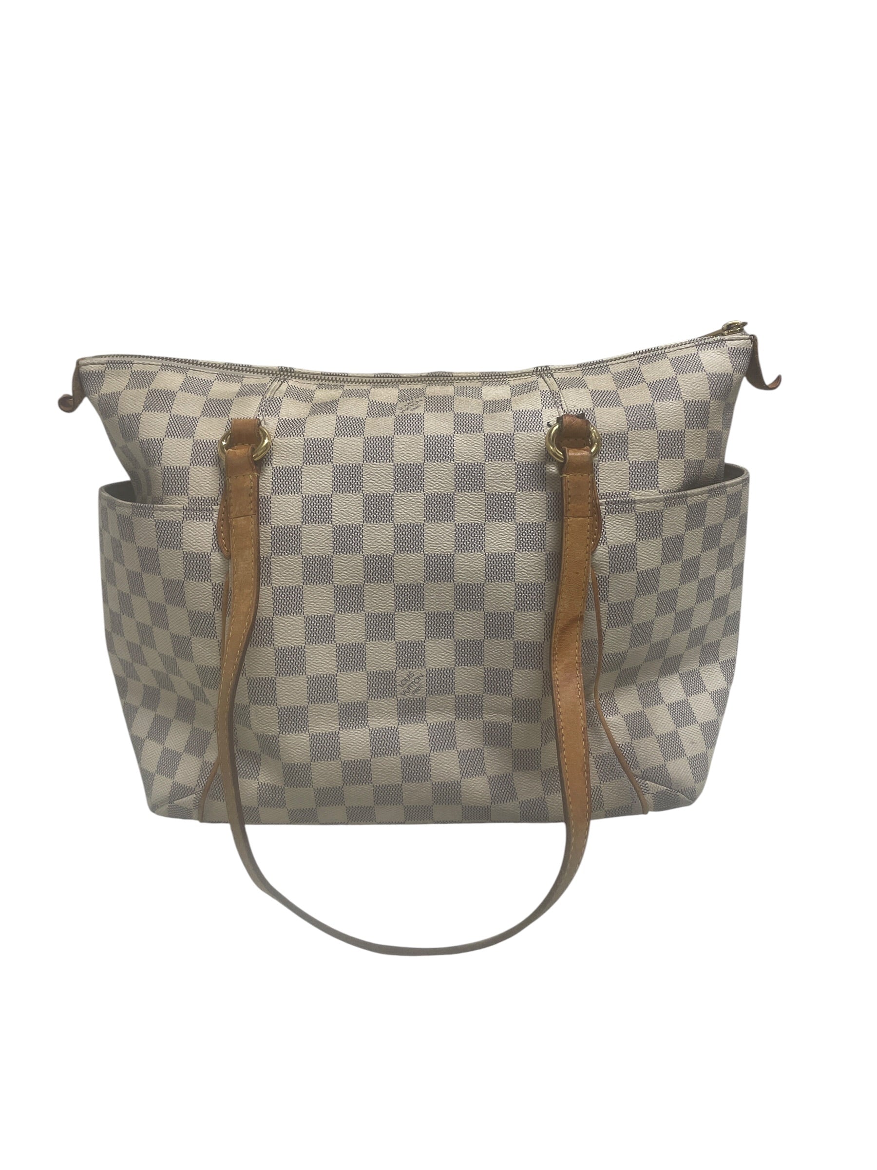 LOUIS VUITTON/Bag/Monogram/Leather/WHT/BLUE CHECKERED view 2