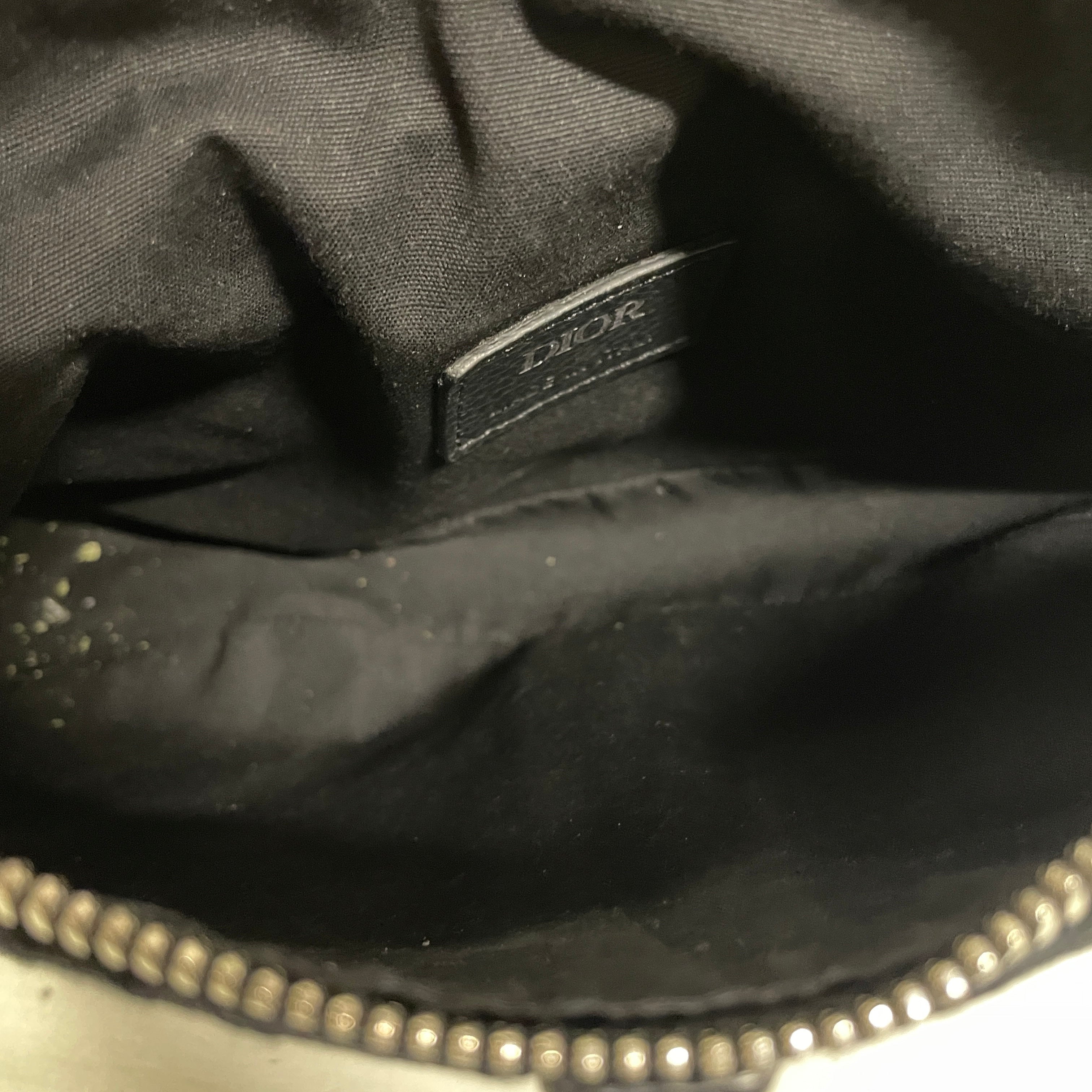 Christian Dior/Cross Body Bag/Monogram/Cotton/BLK/94XMDRV/SADDLE BAG BLACK view 4