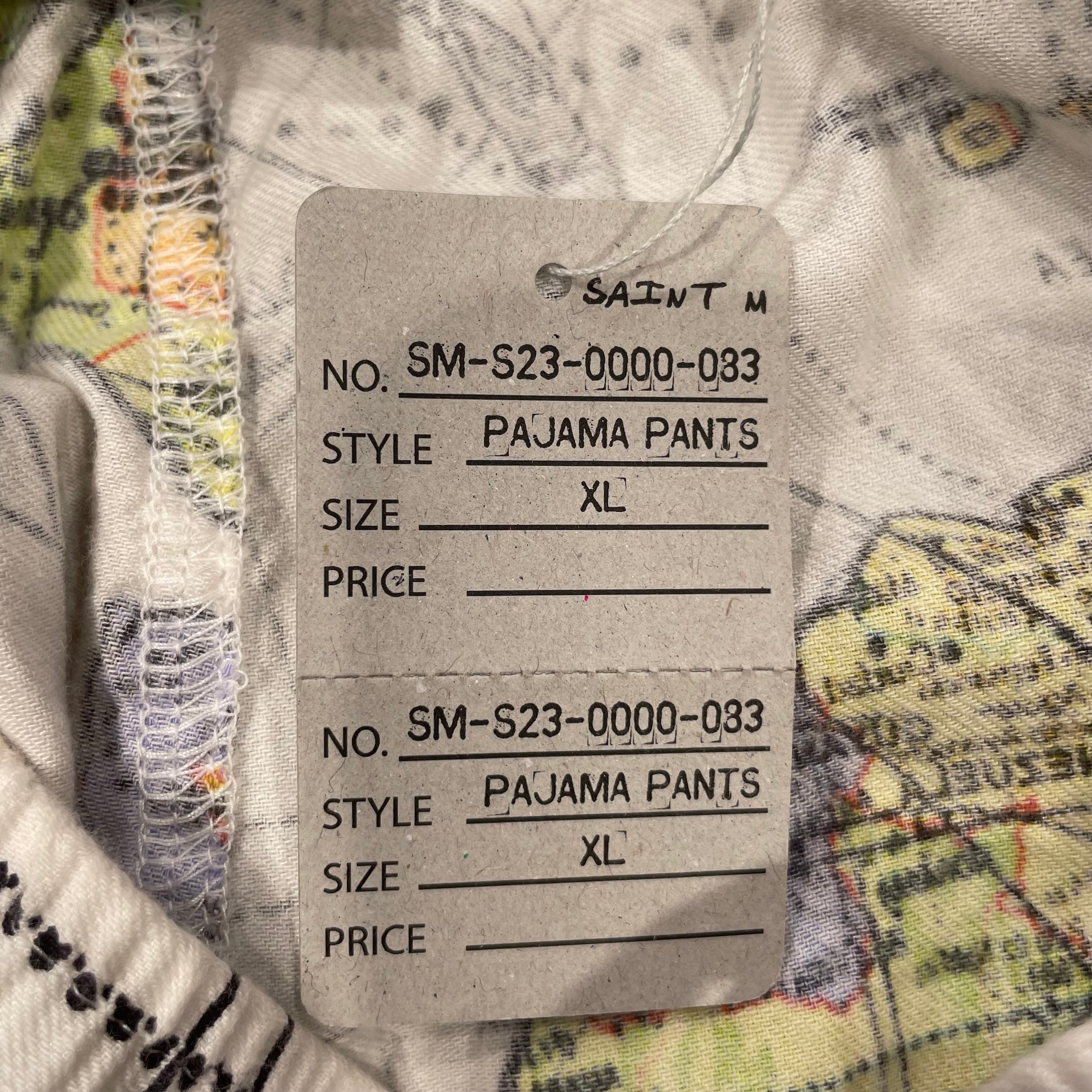 SAINT MXXXXX/Straight Pants/XL/Cotton/WHT/All Over Print/SLEEPWEAR/ MAP view 4