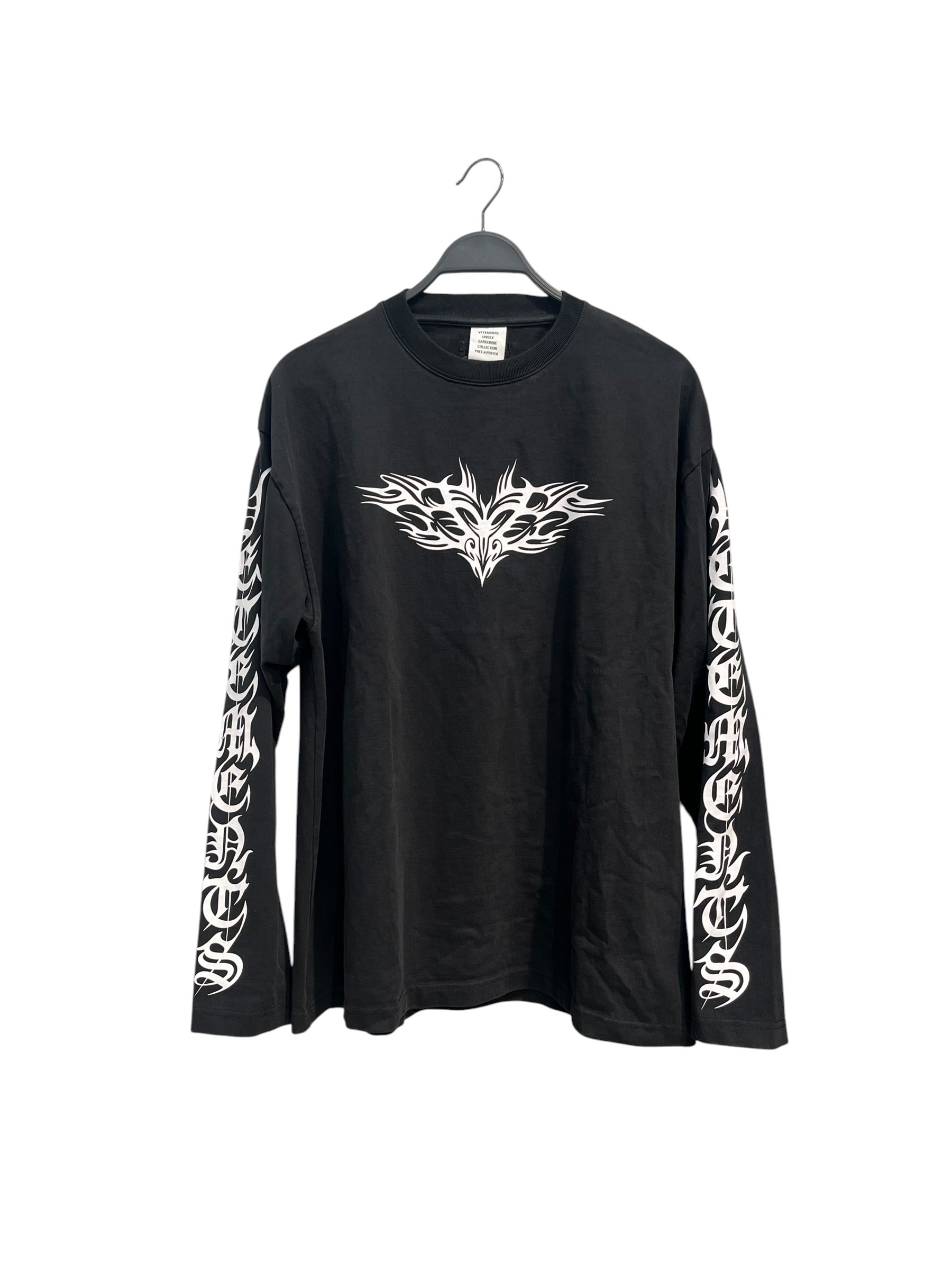 VETEMENTS/LS T-Shirt/XS/Cotton/BLK/Graphic/TRIBAL GRAPHIC CHEST view 1