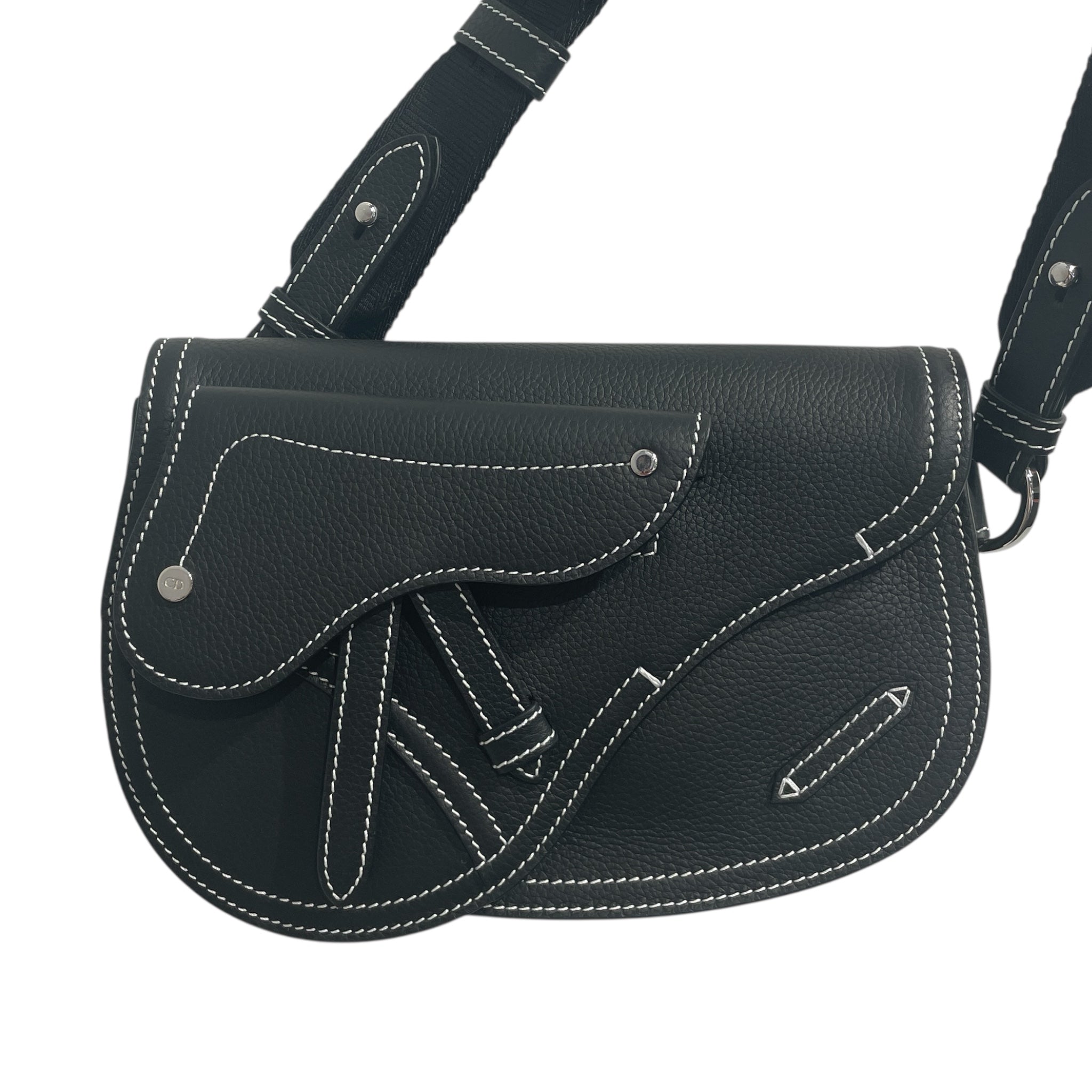Christian Dior/Cross Body Bag/Leather/NVY/DIOR SADDLE MESSENGER BAG view 3