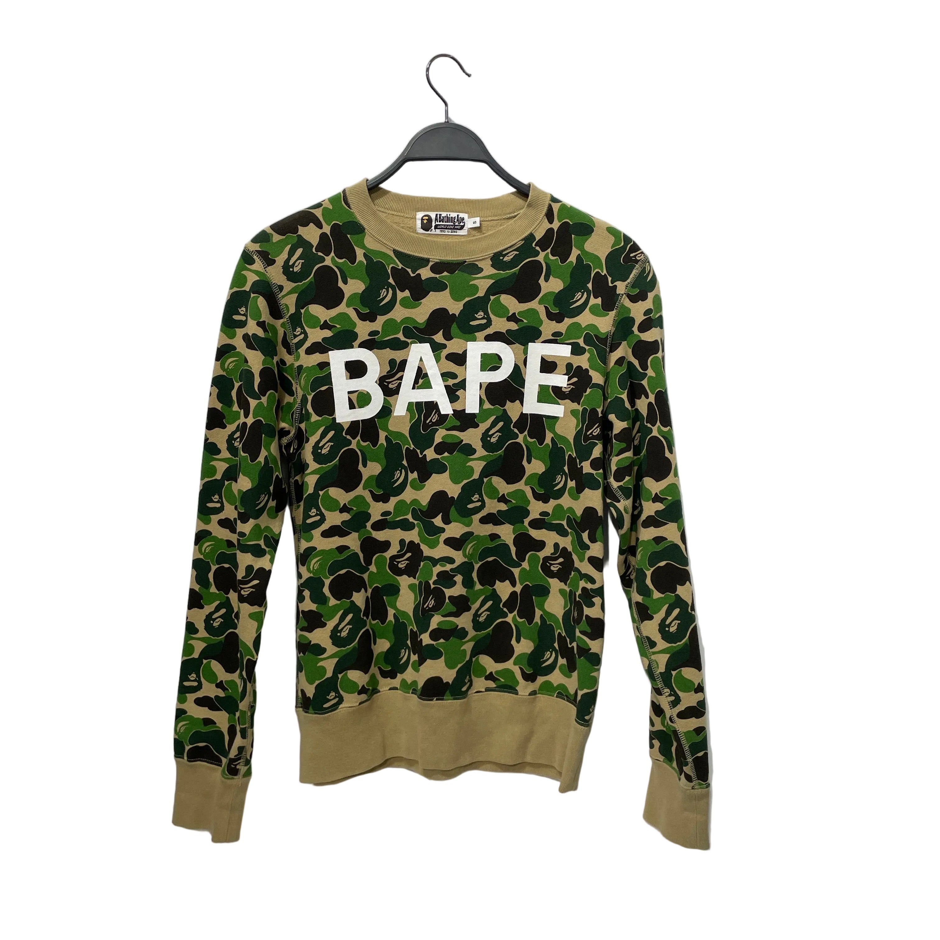 A BATHING APE/Sweatshirt/S/Camouflage/Cotton/MLT/ape crewneck view 1