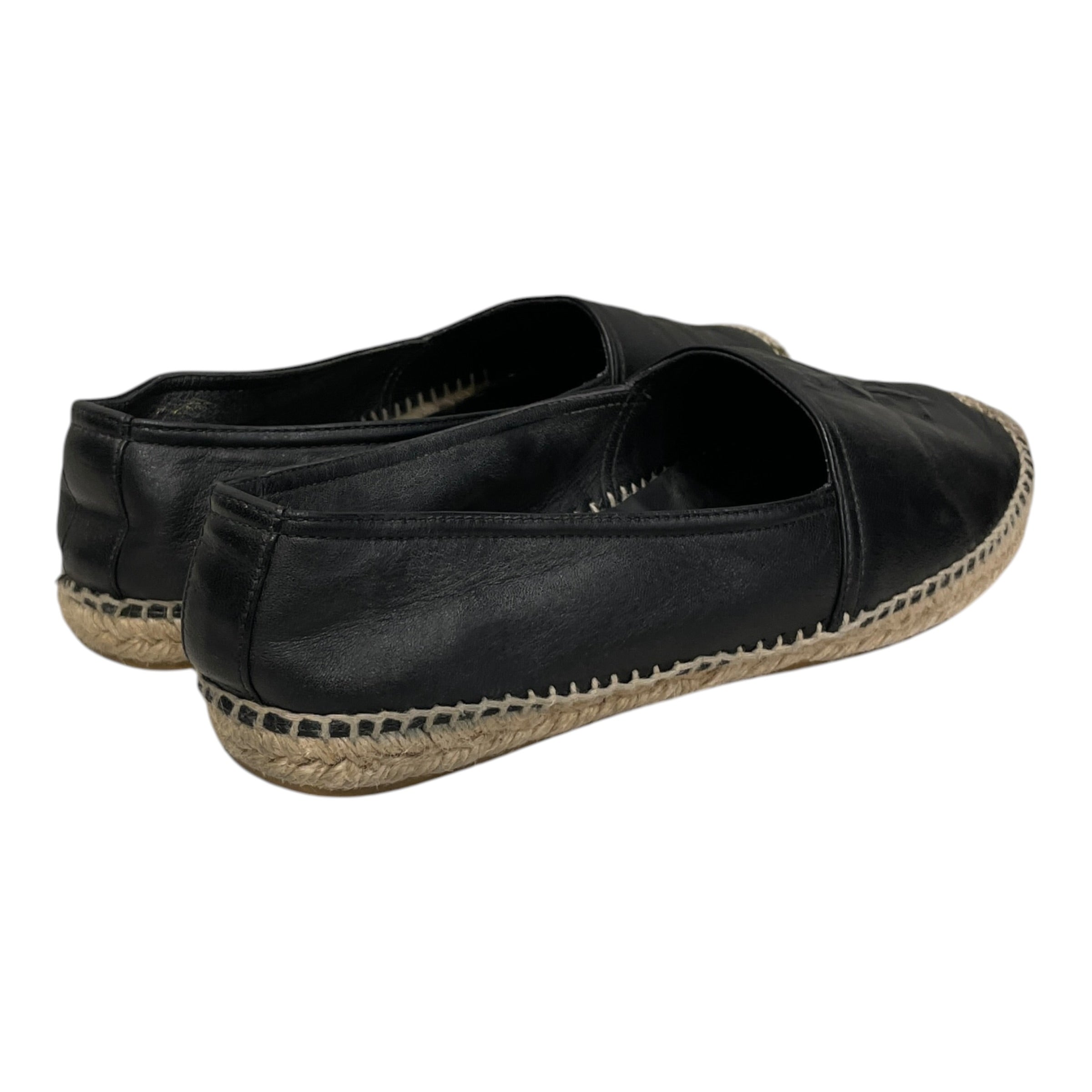 SAINT LAURENT/Flat Shoes/EU 39/Leather/BLK/EMBOSSED LOGO view 2