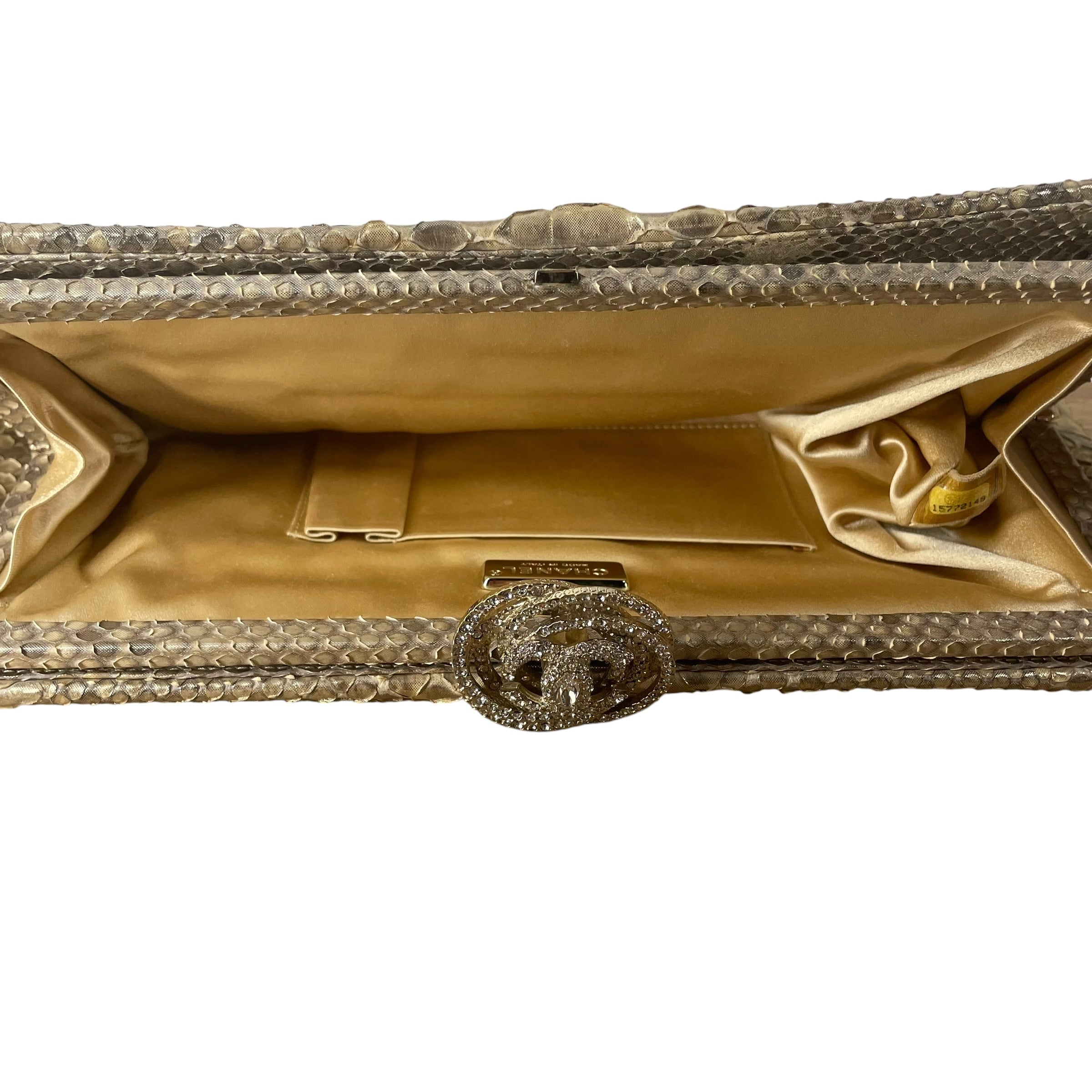 CHANEL/Clutch Bag/Animal Pattern/Leather/GLD/PYTHON CLUTCH ROSE PENDANT view 5
