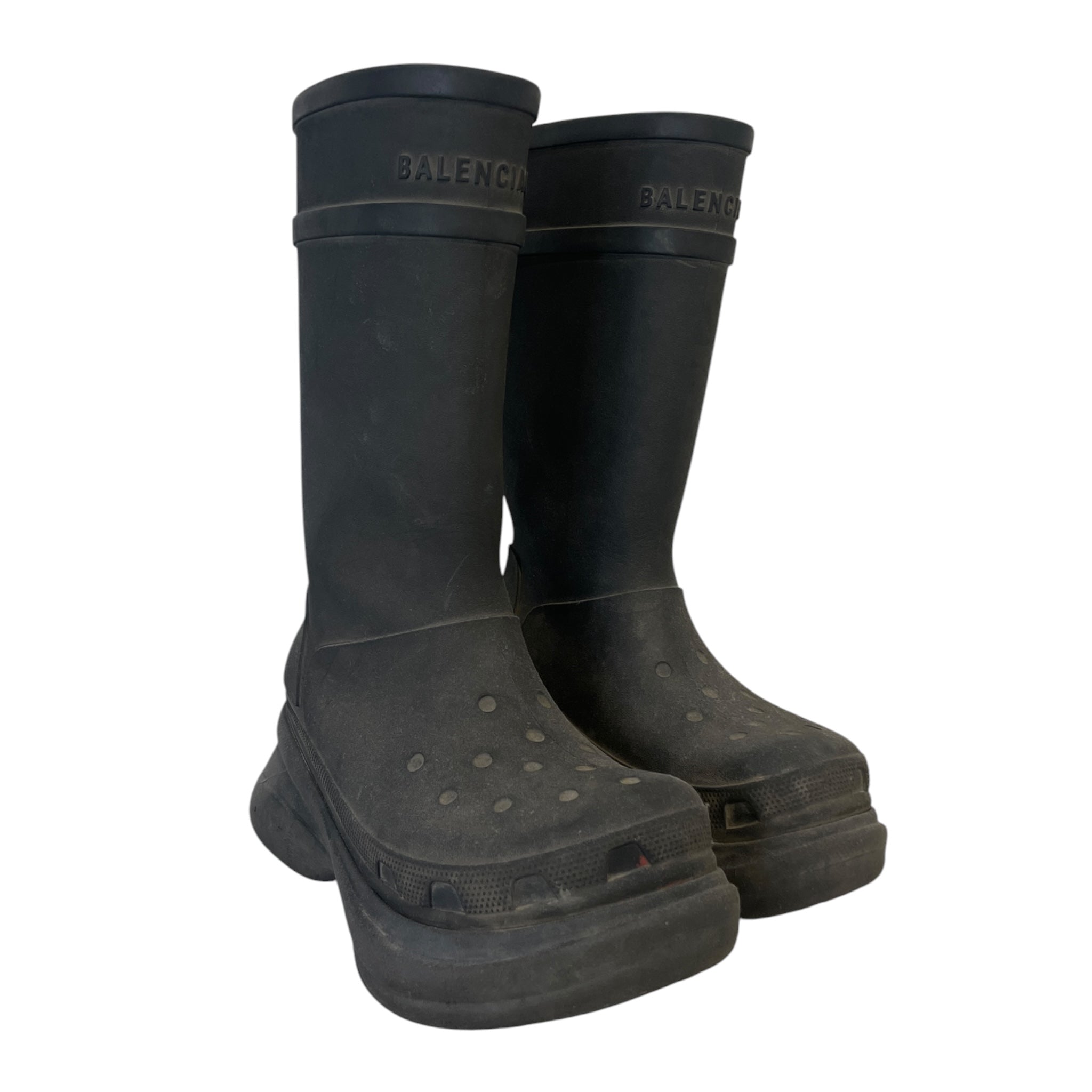 BALENCIAGA/Rain Boots/US 9.5/BLK/Balenciaga croc boot view 1