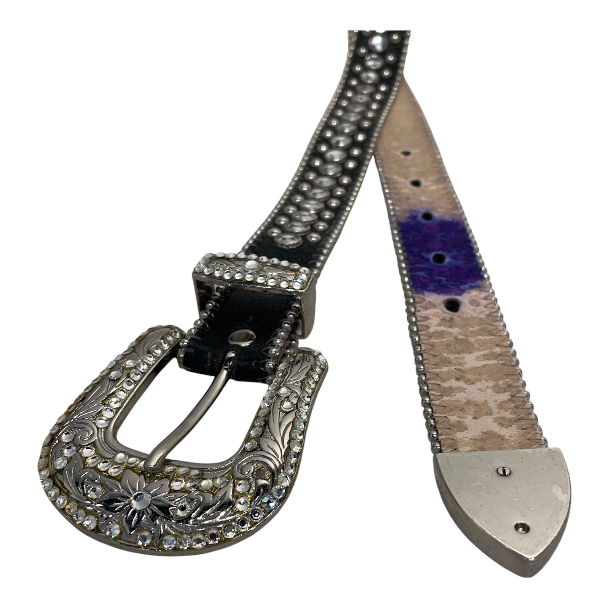 b.b.simon/Belt/Leather/SLV/Vintage Rhinestones Belt view 1