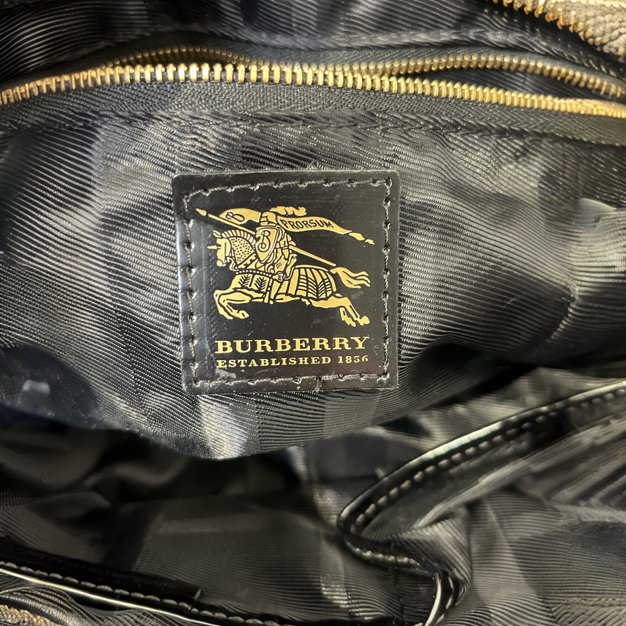 BURBERRY/Bag/Cotton/BLK/GOLD HARDWARE view 5