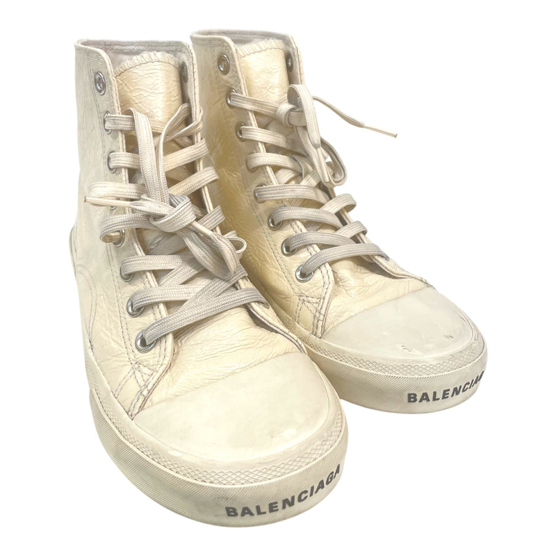 BALENCIAGA/Hi-Sneakers/US 7/Leather/CRM/PARIS HIGH SNEAKERS