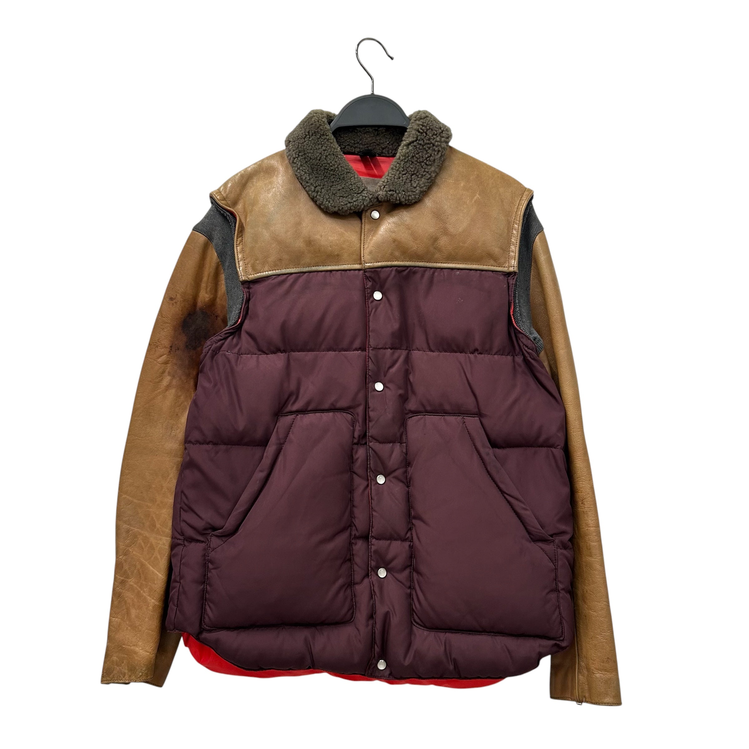 UNDERCOVER/Puffer Jkt/2/Polyester/MLT/HYBRID LEATHER DOWN JACKET view 1