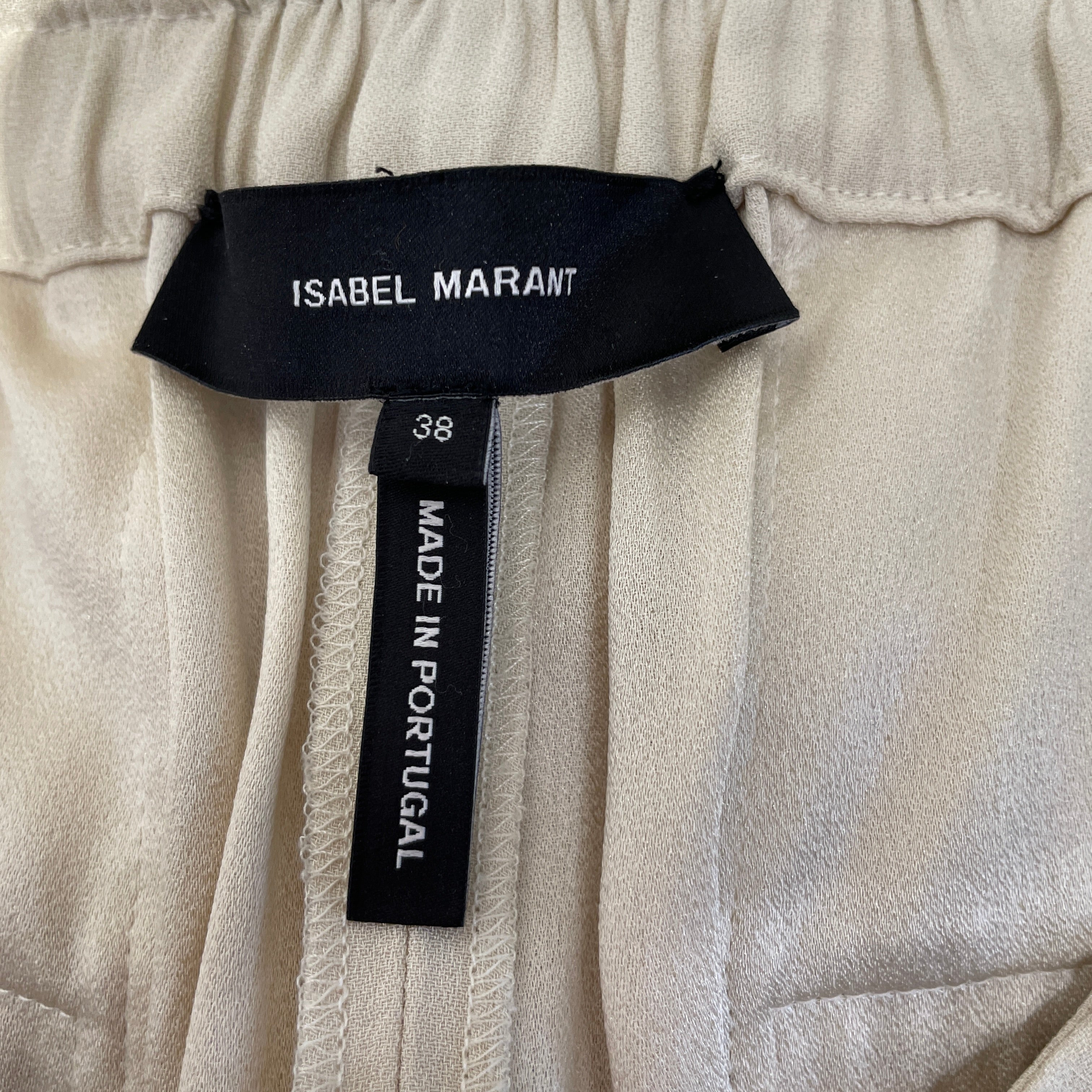 ISABEL MARANT/Bottoms/38/Rayon/BEG/BROWN TRIM FLOWY PANT view 4