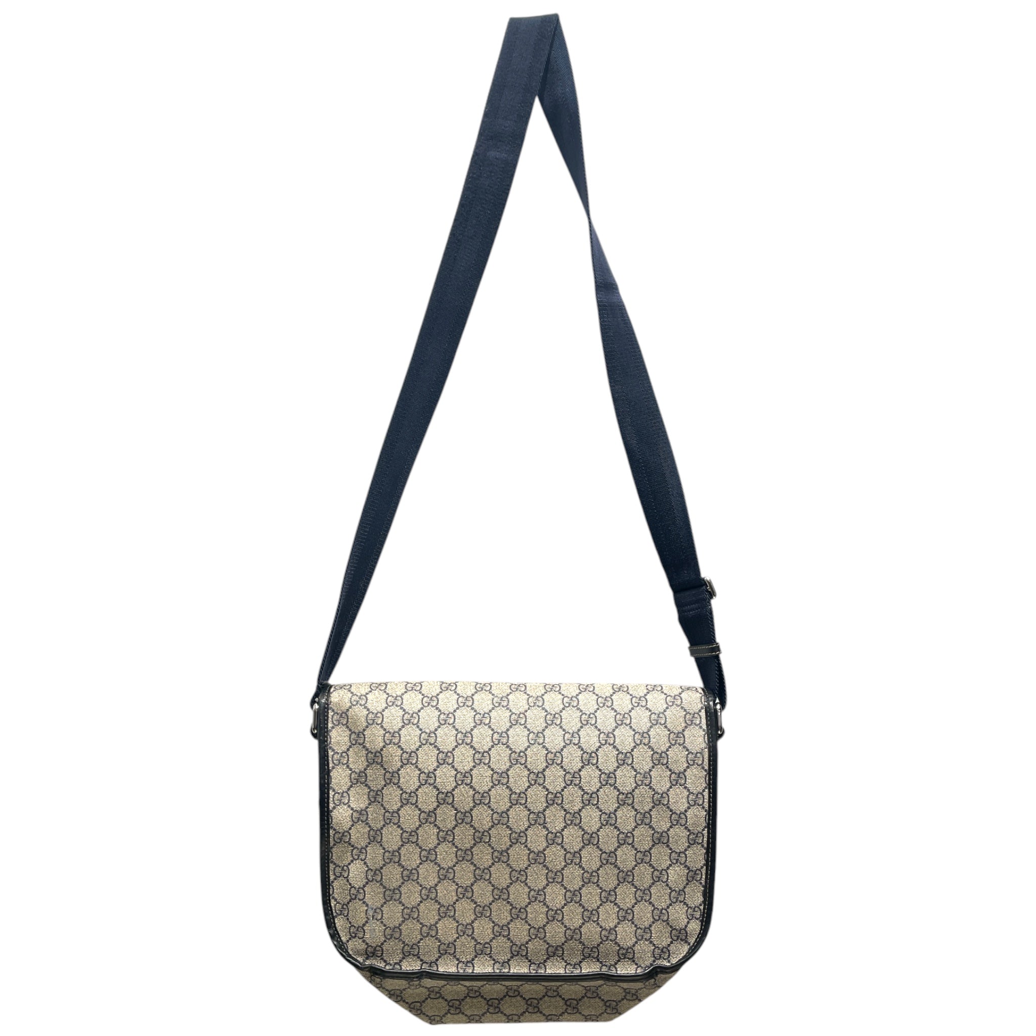 GUCCI/Cross Body Bag/Monogram/NVY/BUCKLE FLAP MESSENGER view 2
