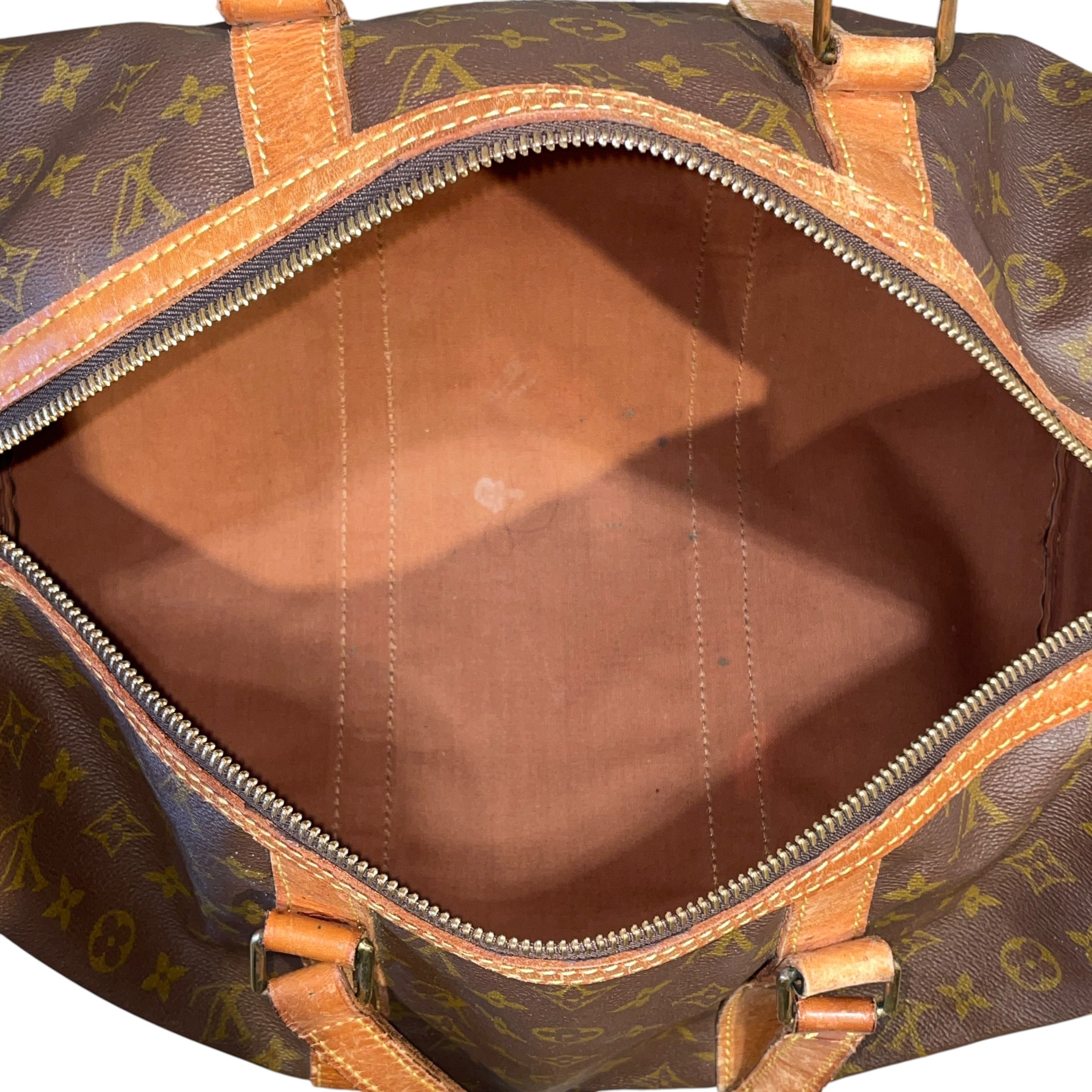 LOUIS VUITTON/Bag/Monogram/Leather/BRW/Keepall view 4