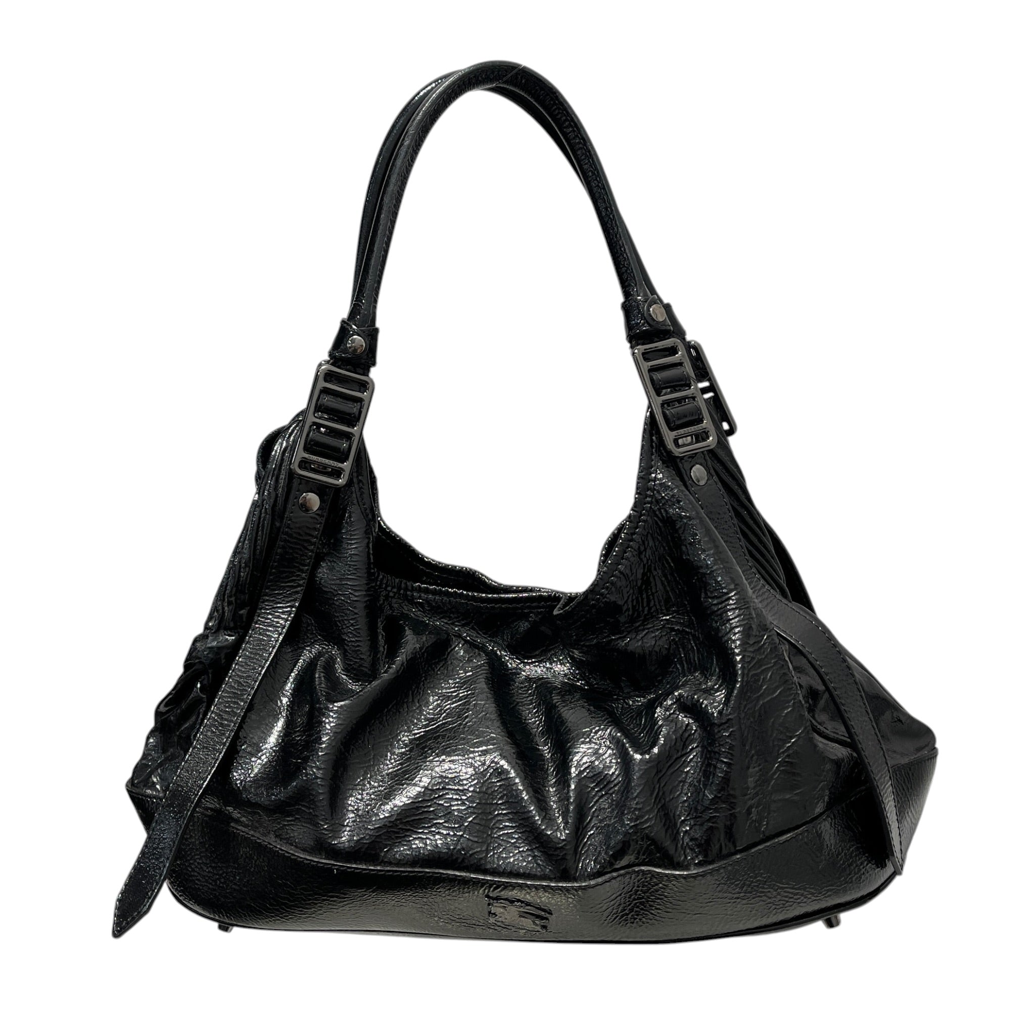 BURBERRY LONDON/Tote Bag/Leather/BLK/PATENT LEATHER TOTE view 1