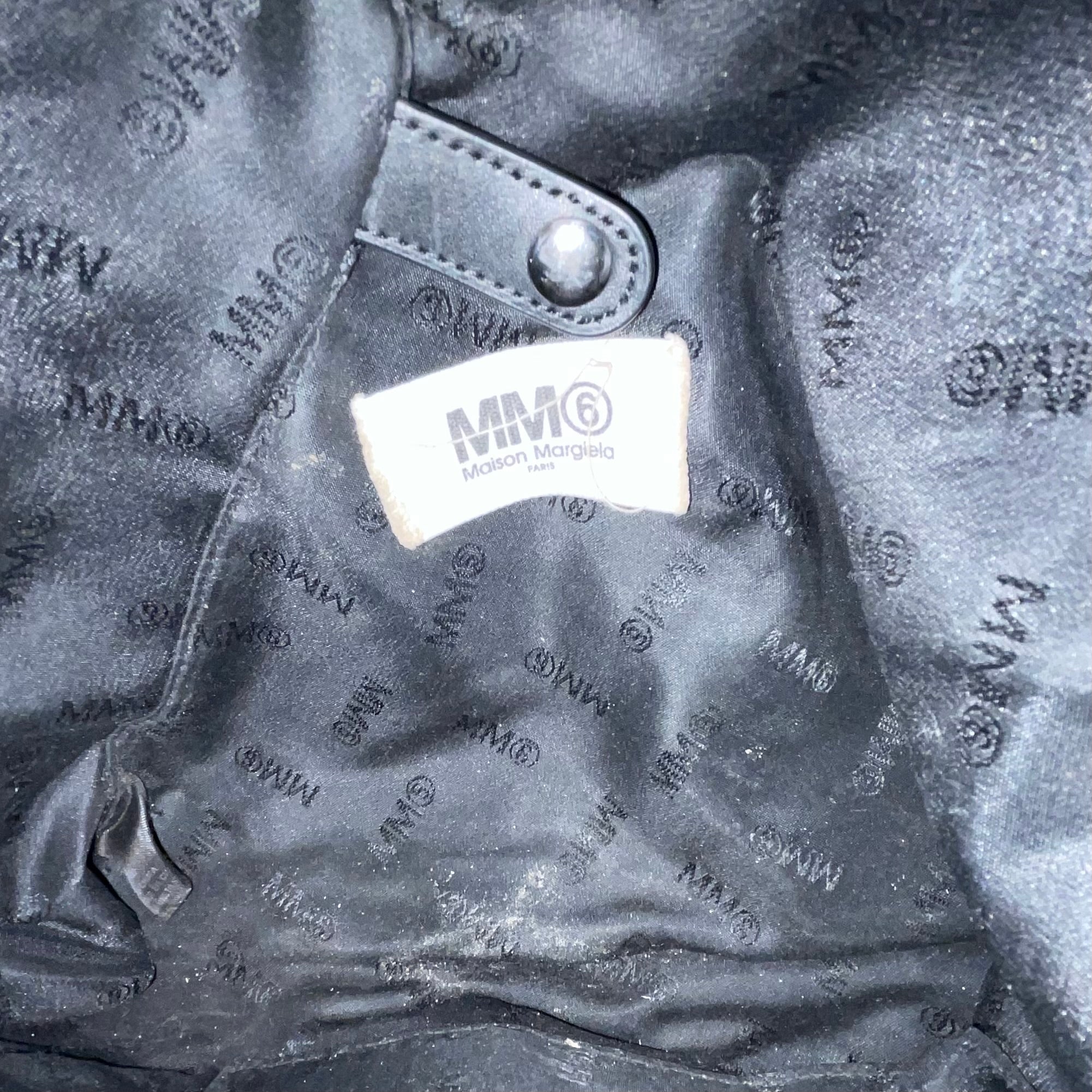 Maison Margiela/Hand Bag/Leather/BLK/#'s on handle/whi stitch line view 4