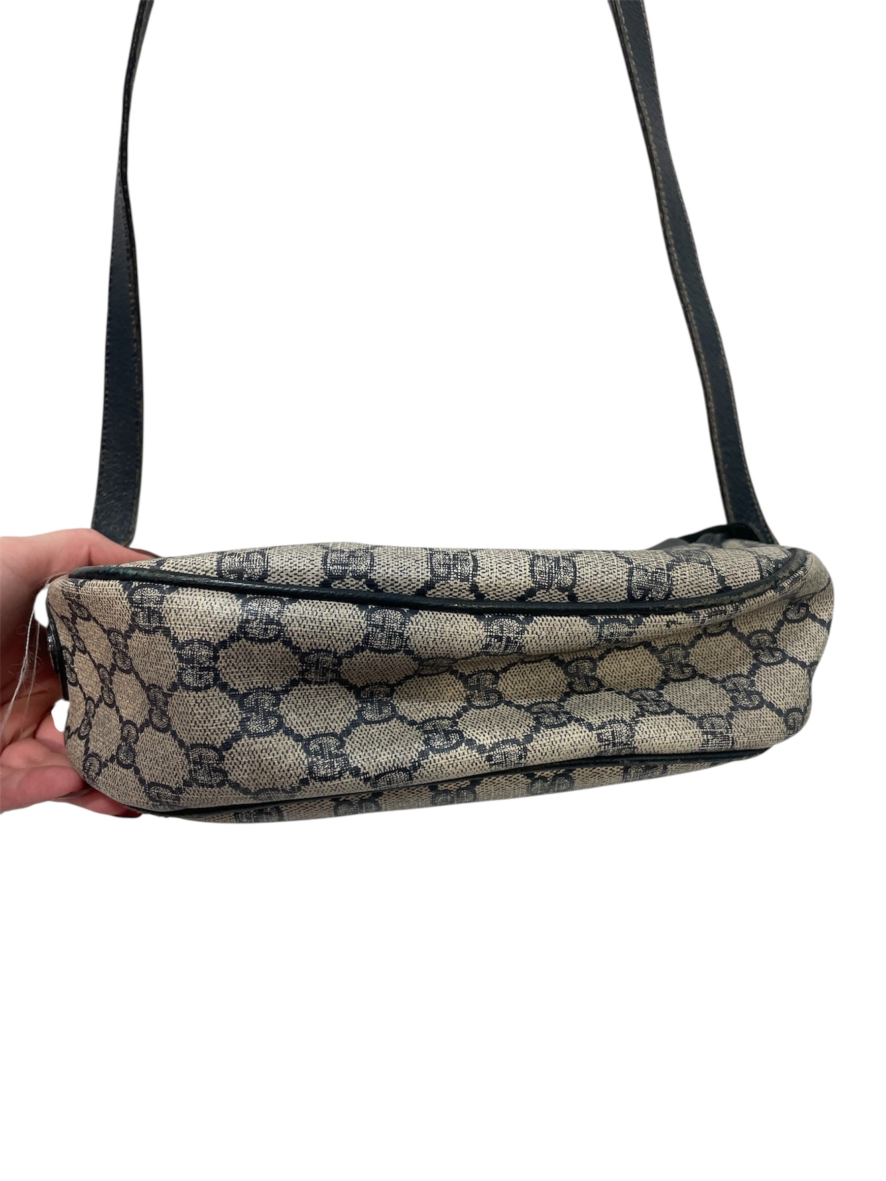 GUCCI/Cross Body Bag/Monogram/Leather/NVY/OPHIDIA WEB STRIPE view 3