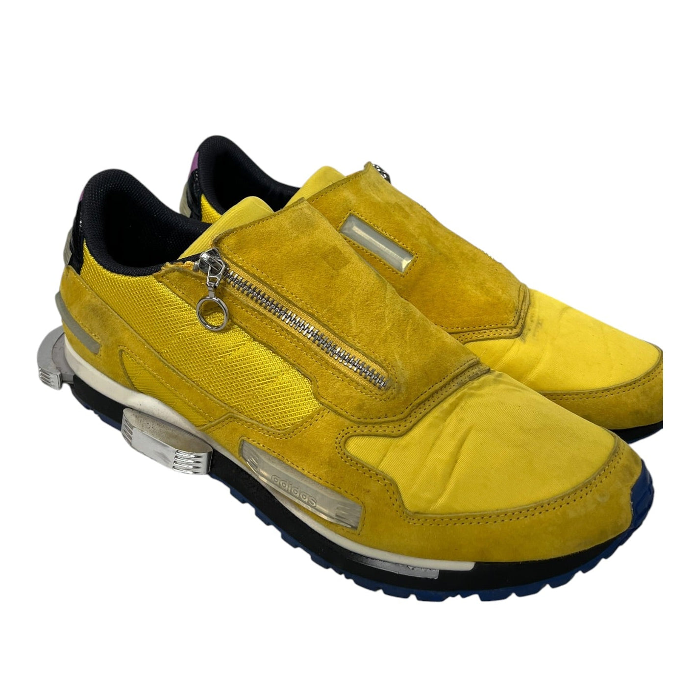 RAF SIMONS/adidas/Low-Sneakers/US 11.5/Suede/YEL/side zip metal rising star view 1