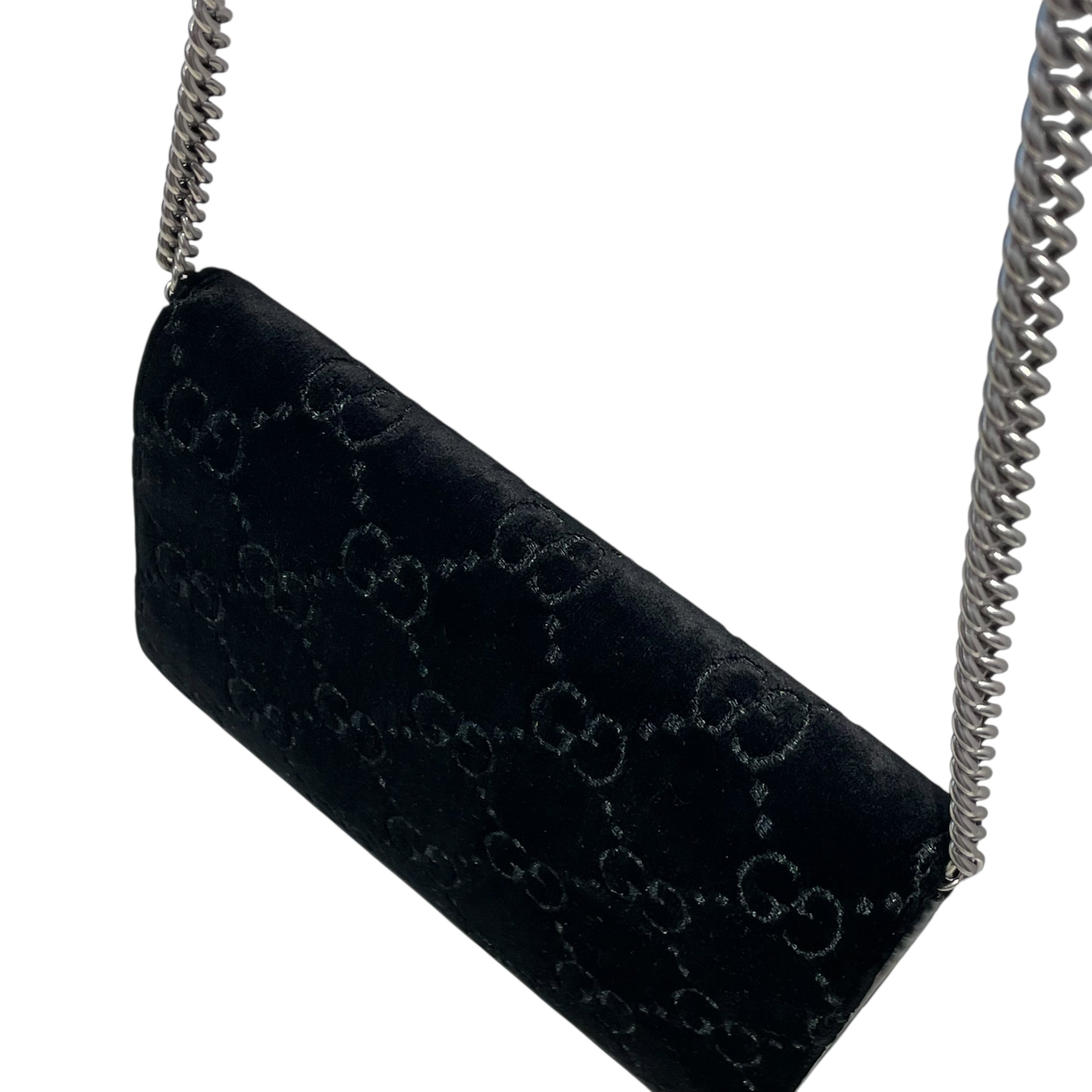 GUCCI/Cross Body Bag/S/Velour/BLK/GG MARMONT VELVET view 5