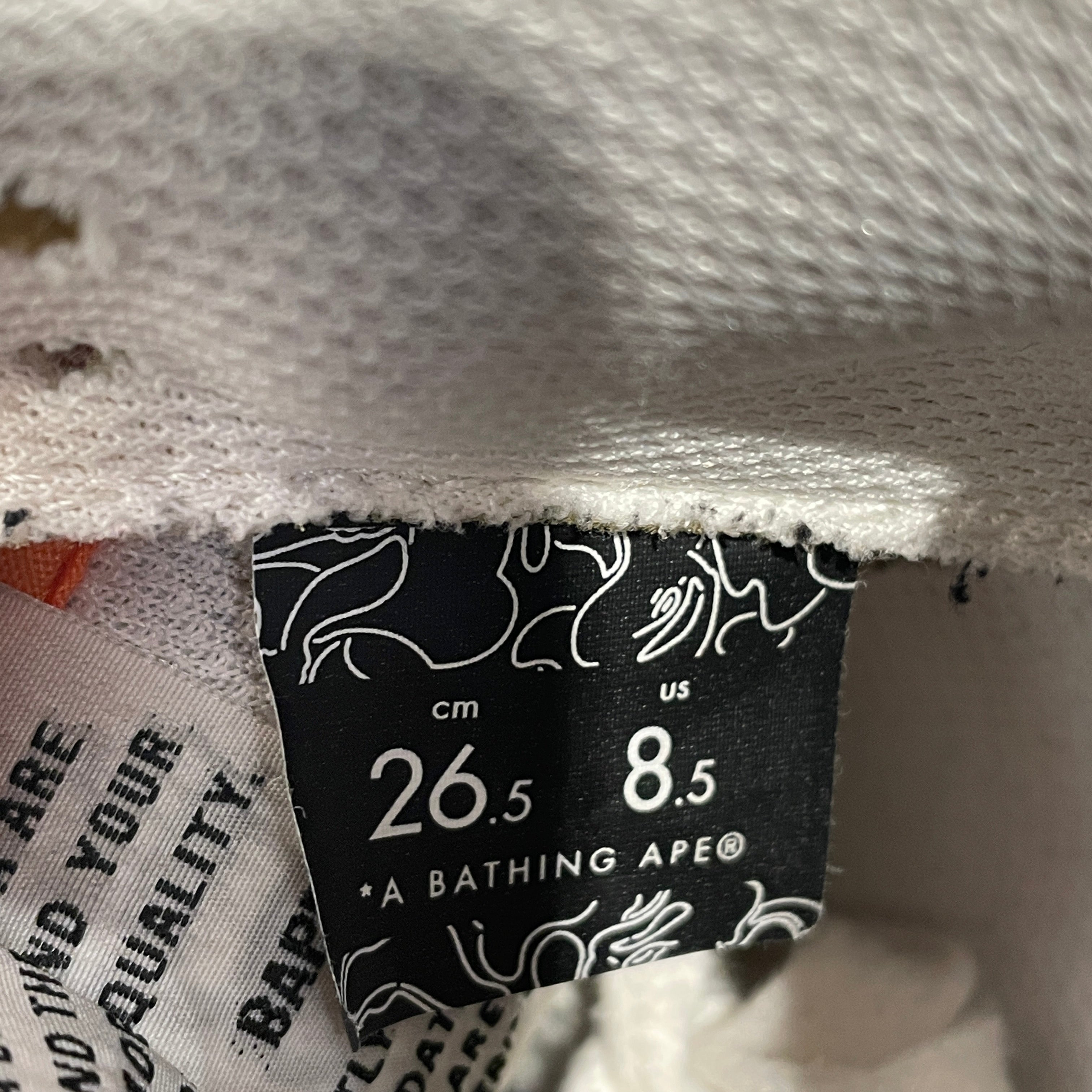 BAPE STA!/Low-Sneakers/US 8.5/Graphic/ORN/SHARK view 5