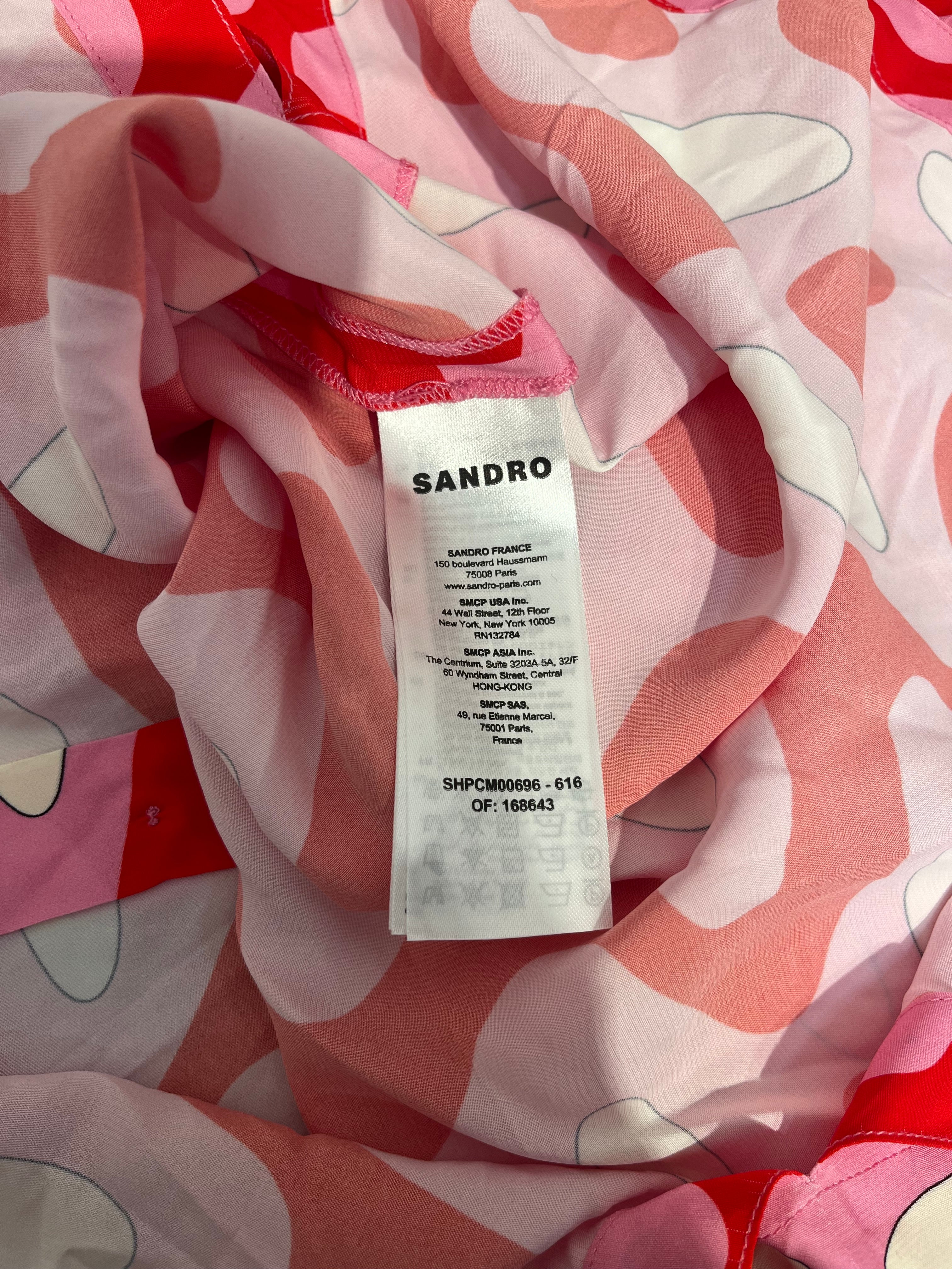 sandro/SS Shirt/XXL/PNK/Dress/All Over Print/ VISCOSE view 4