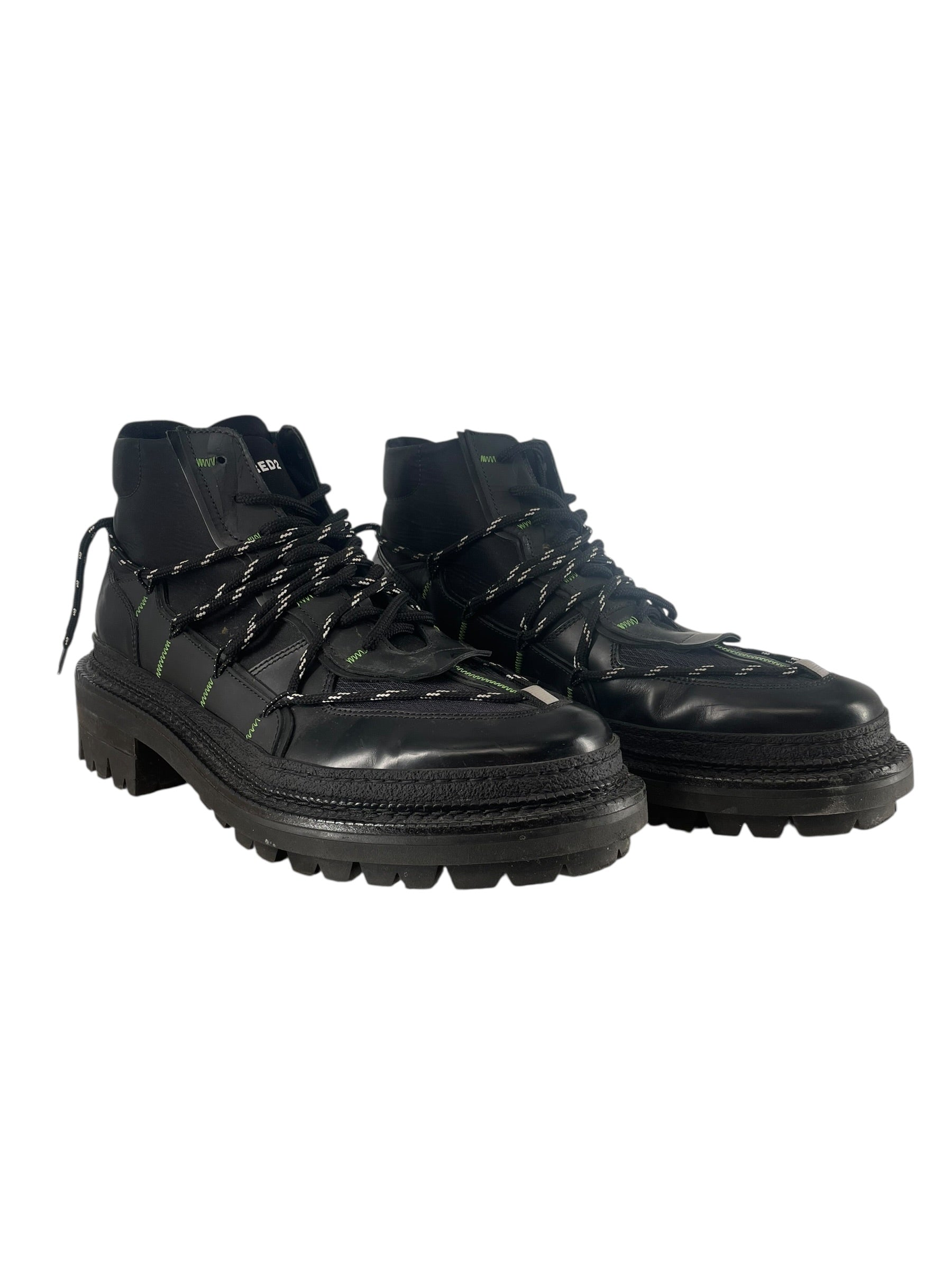 DSQUARED2/Boots/UK 11/Nylon/BLK/DSQUARED GREEN TIE BOOT view 1