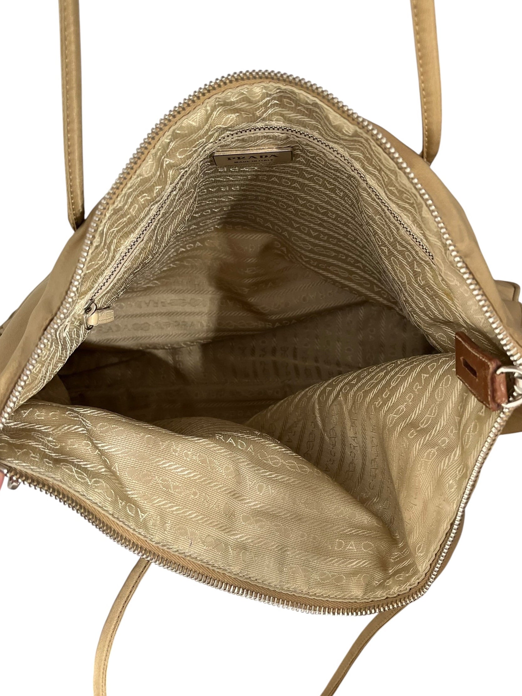 PRADA/Tote Bag/Nylon/BEG/ZIPPER LOCK view 5