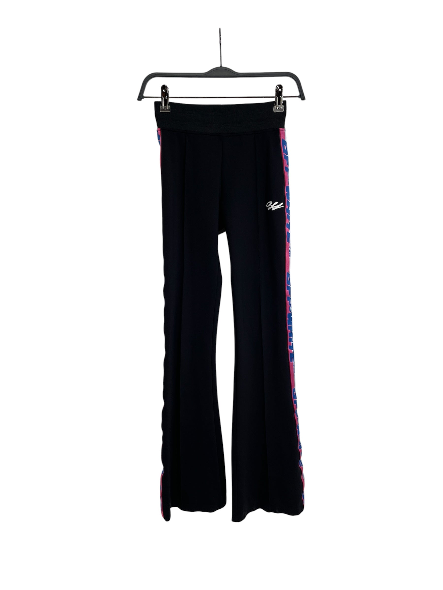 OFF-WHITE/Bootcut Pants/XXS/Polyester/BLK/PINK/BLUE STRIPE TRACK PANT view 1