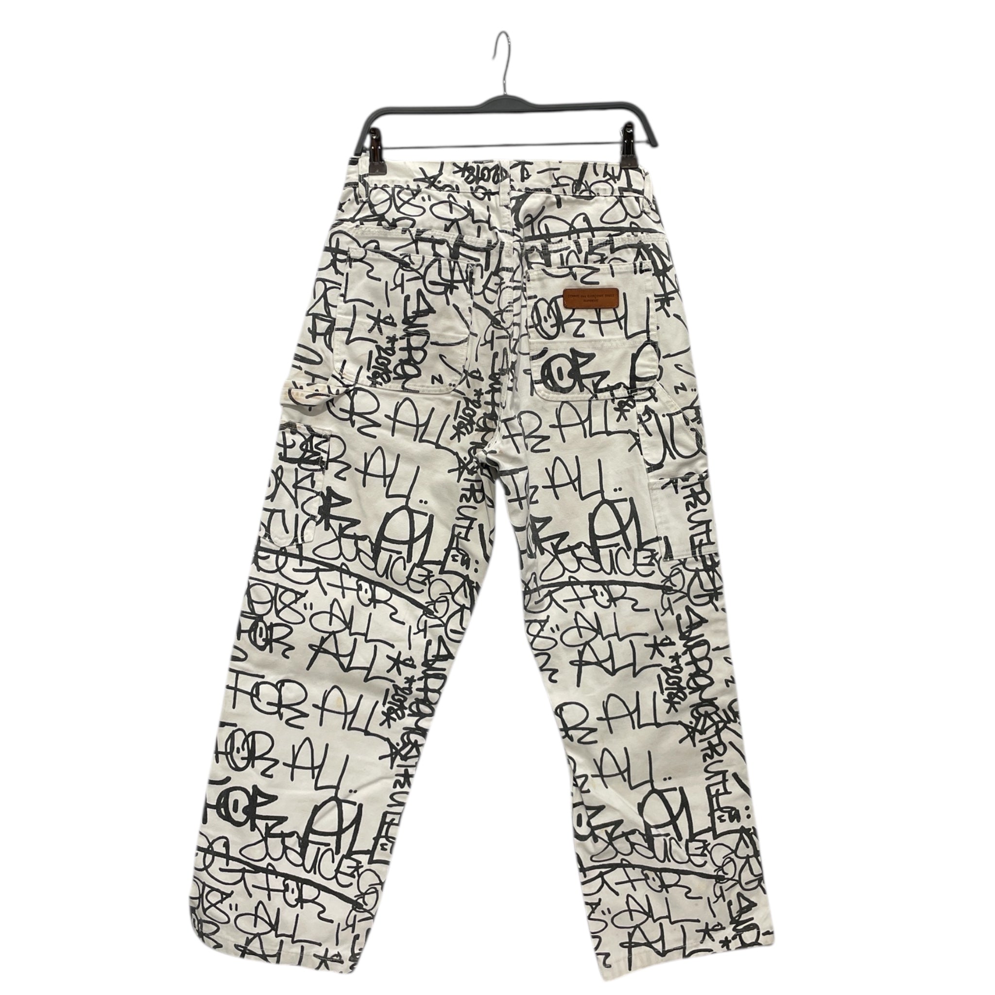 COMME des GARCONS/Supreme/Pants/30/Cotton/WHT/All Over Print/CANVAS PAINTER PANTS view 2