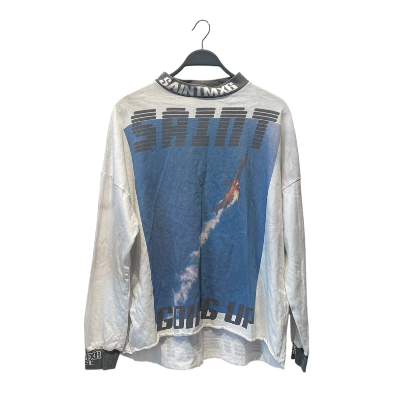 SAINT MICHAEL/LS T-Shirt/M/Cotton/WHT/All Over Print/