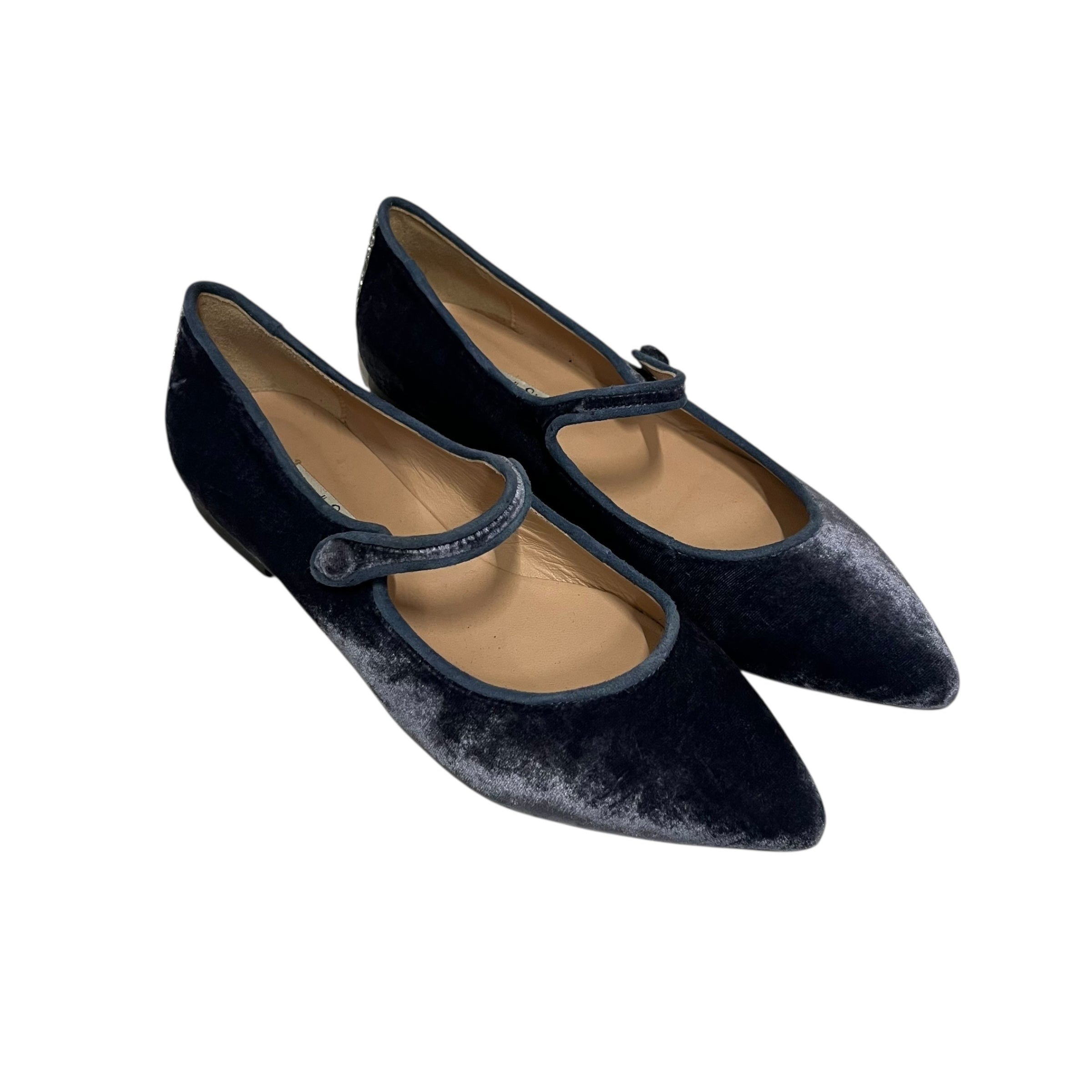 MIA MOLTRASIO/Flat Shoes/US 7.5/IDG/VELVET, CRYSTAL HEEL view 1