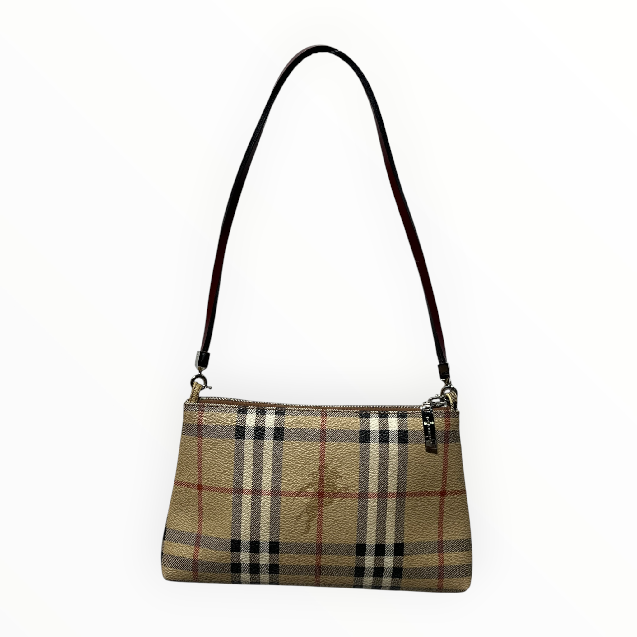 BURBERRY/Bag/Plaid/Leather/RED/ view 2