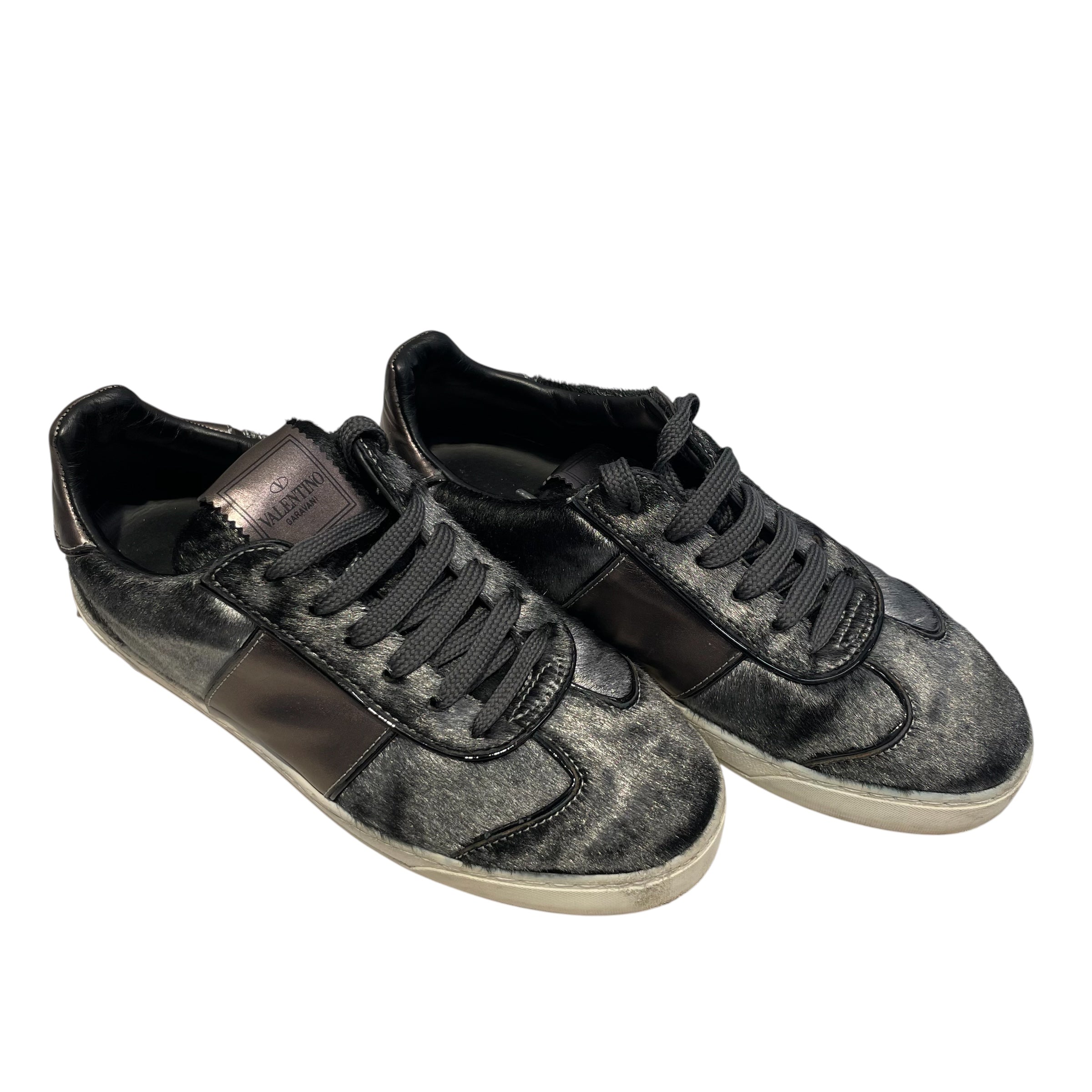 VALENTINO GARAVANI/Low-Sneakers/EU 37.5/Mohair/SLV/studs on heel/leather stripe view 1