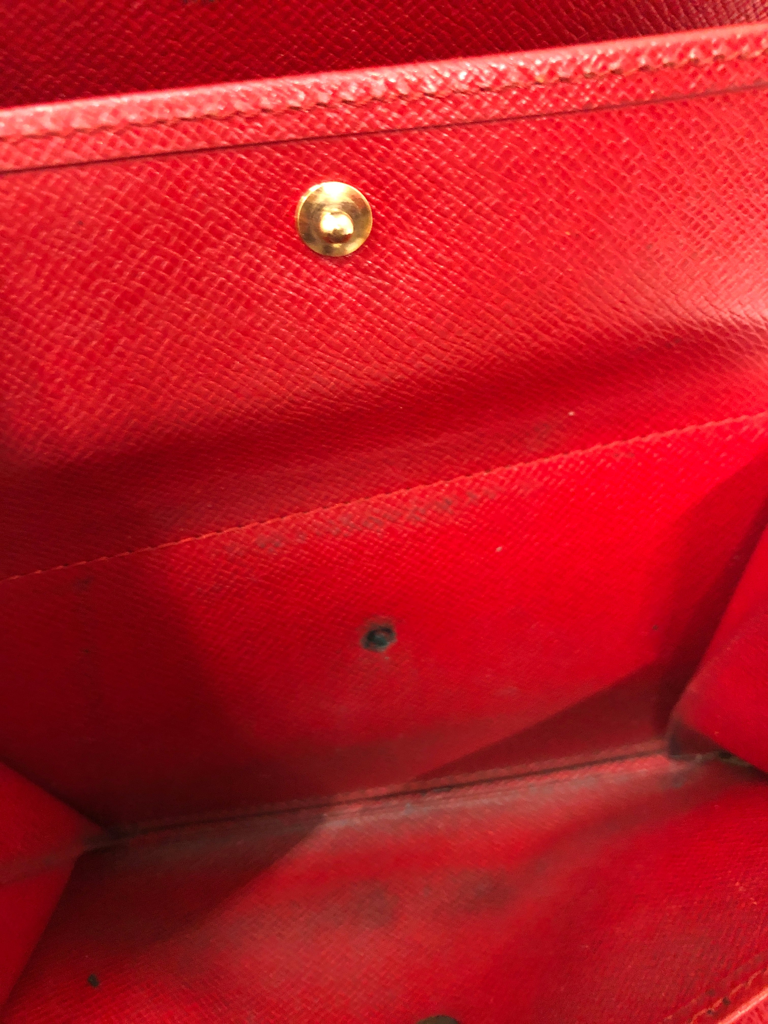 LOUIS VUITTON/Trifold Wallet/Stripe/Leather/RED/L's/Epi Leather view 4
