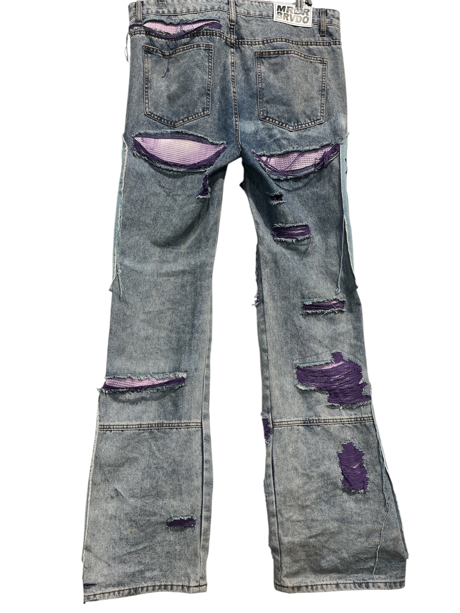 WHO DECIDES WAR/Pants/36/Cotton/PPL/DISTRESSED WINDOW PANE JEANS view 2