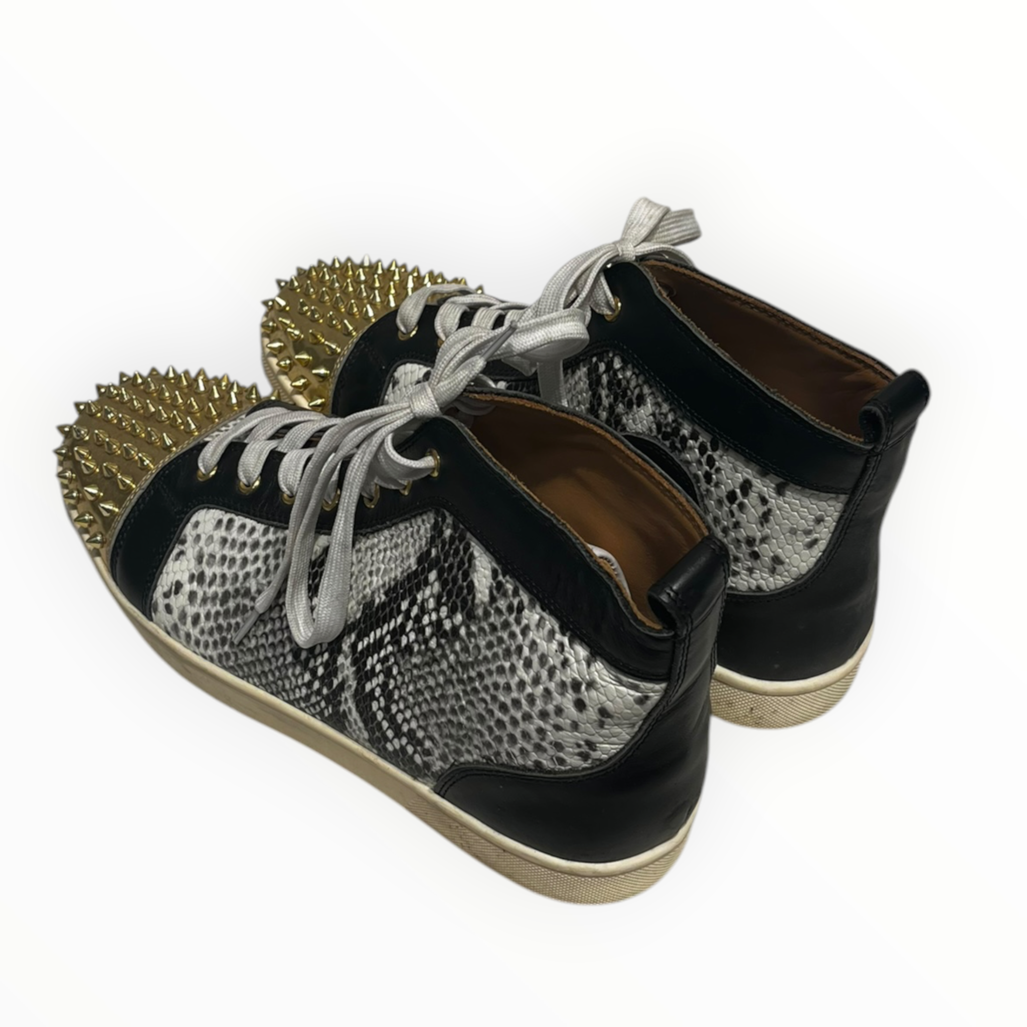 Christian Louboutin/Hi-Sneakers/EU 44/MLT/U-Tip/gold toes b/w scales view 2