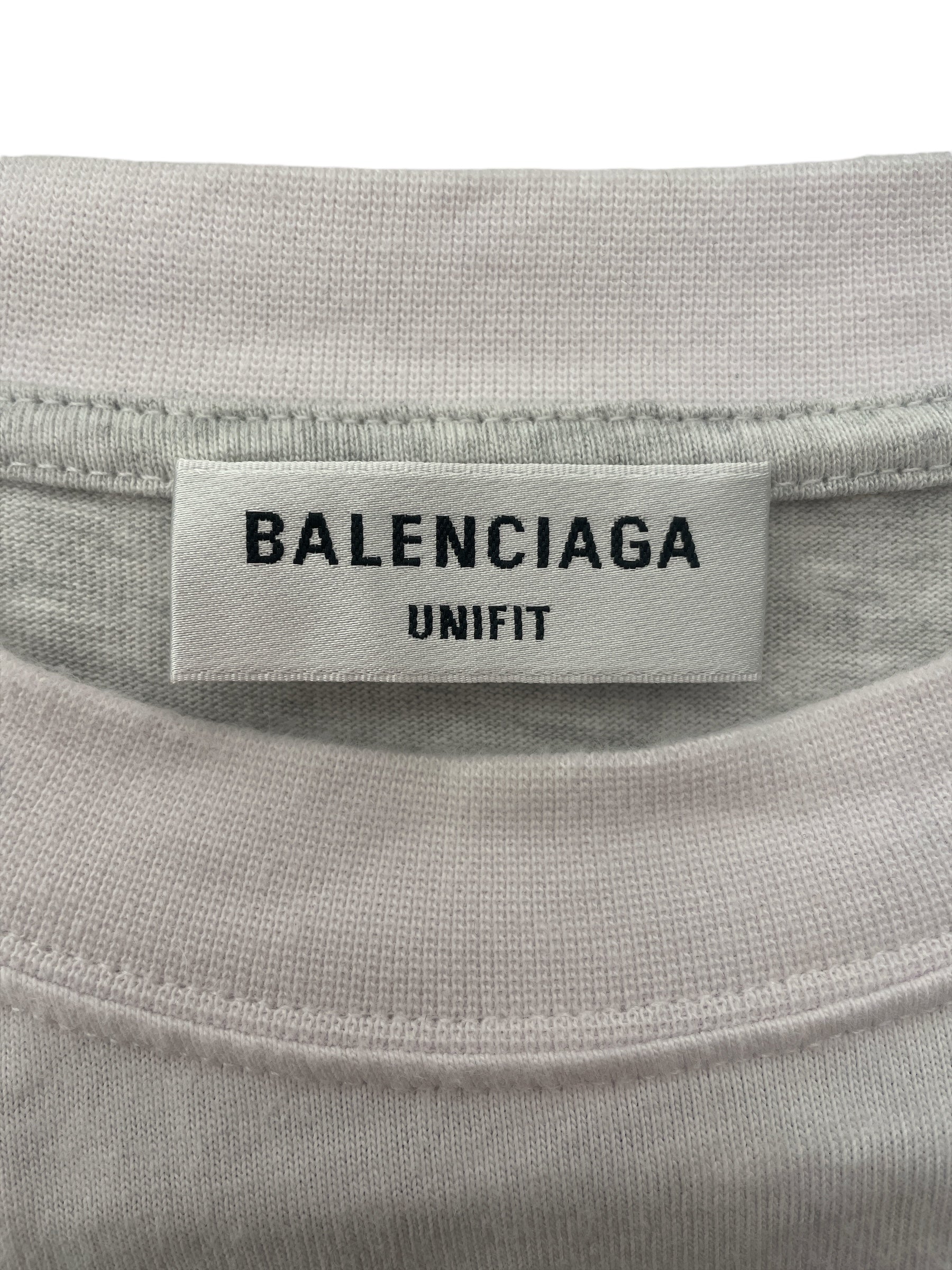 BALENCIAGA/T-Shirt/4/Cotton/MLT/All Over Print/upside down paris shirt view 3