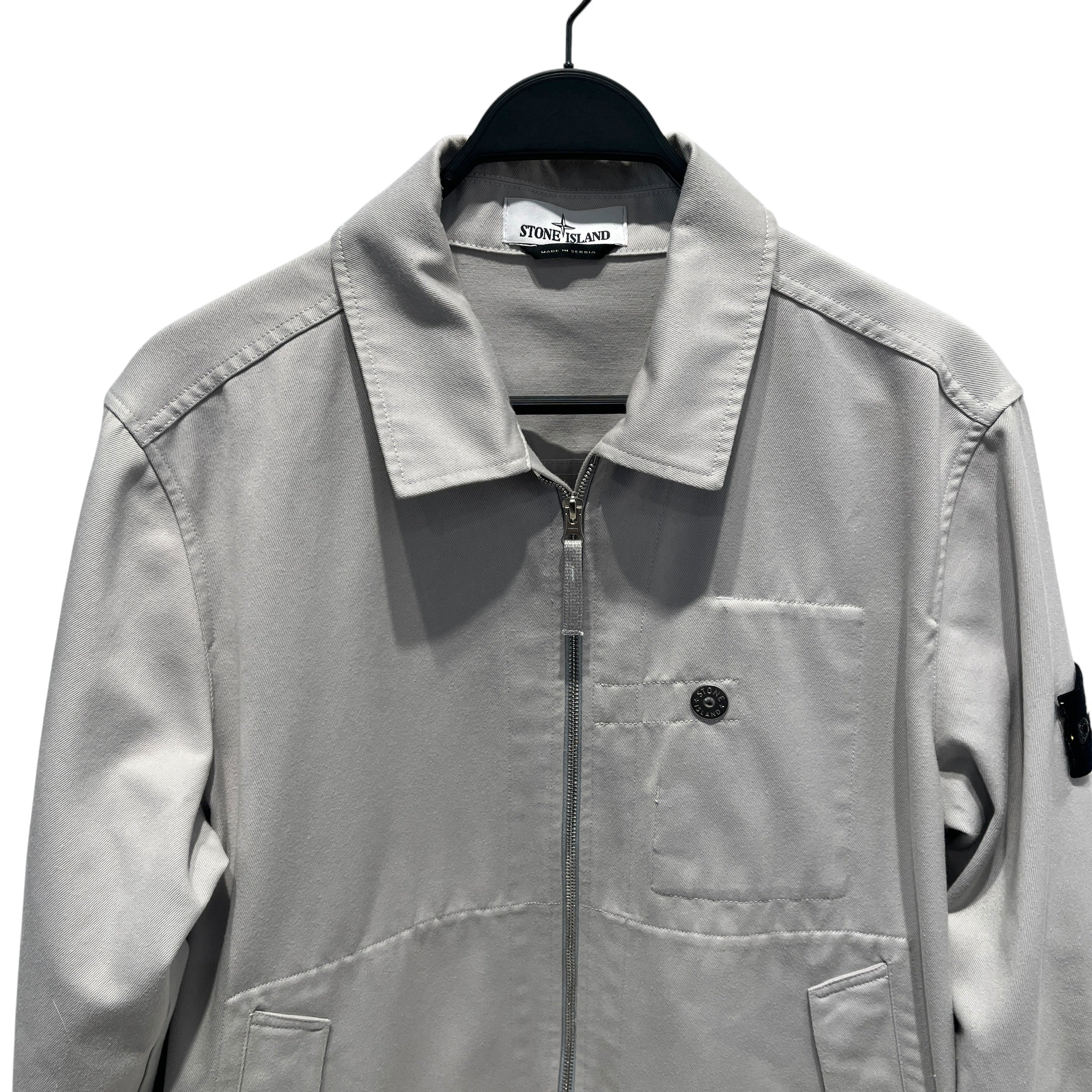 STONE ISLAND/Jacket/L/Cotton/BEG/R-GABARDINE OVERSHIRT DOVE GRY view 4