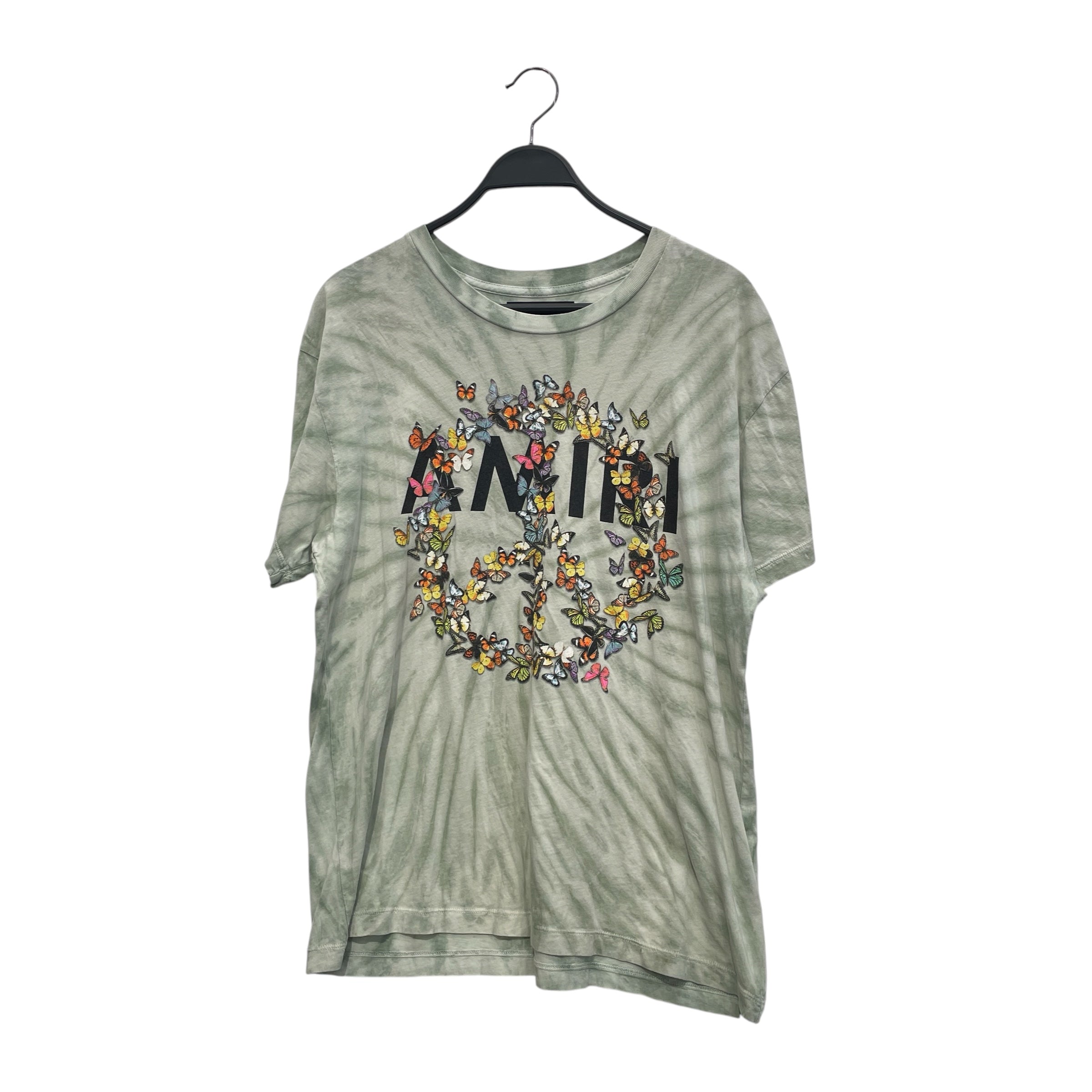 AMIRI/T-Shirt/S/Cotton/GRN/Graphic/BUTTERFLY PEACE SIGN W LOGO view 1