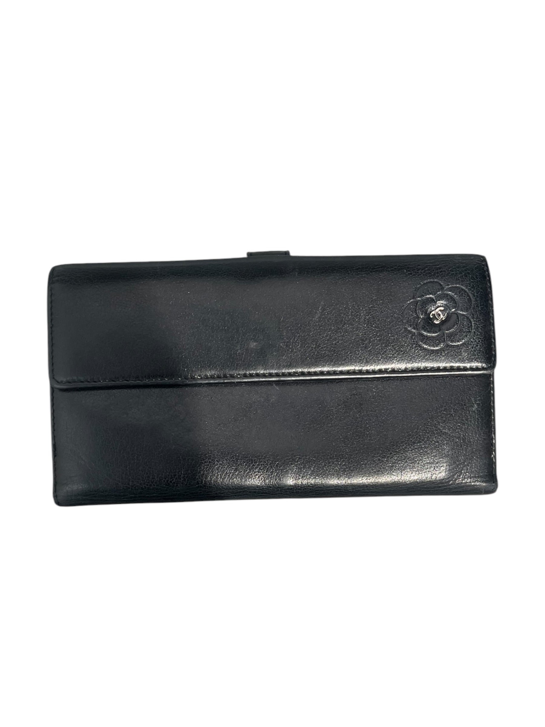CHANEL/Trifold Wallet/Leather/BLK/L's/SMALL FLOWER 13019495 view 1
