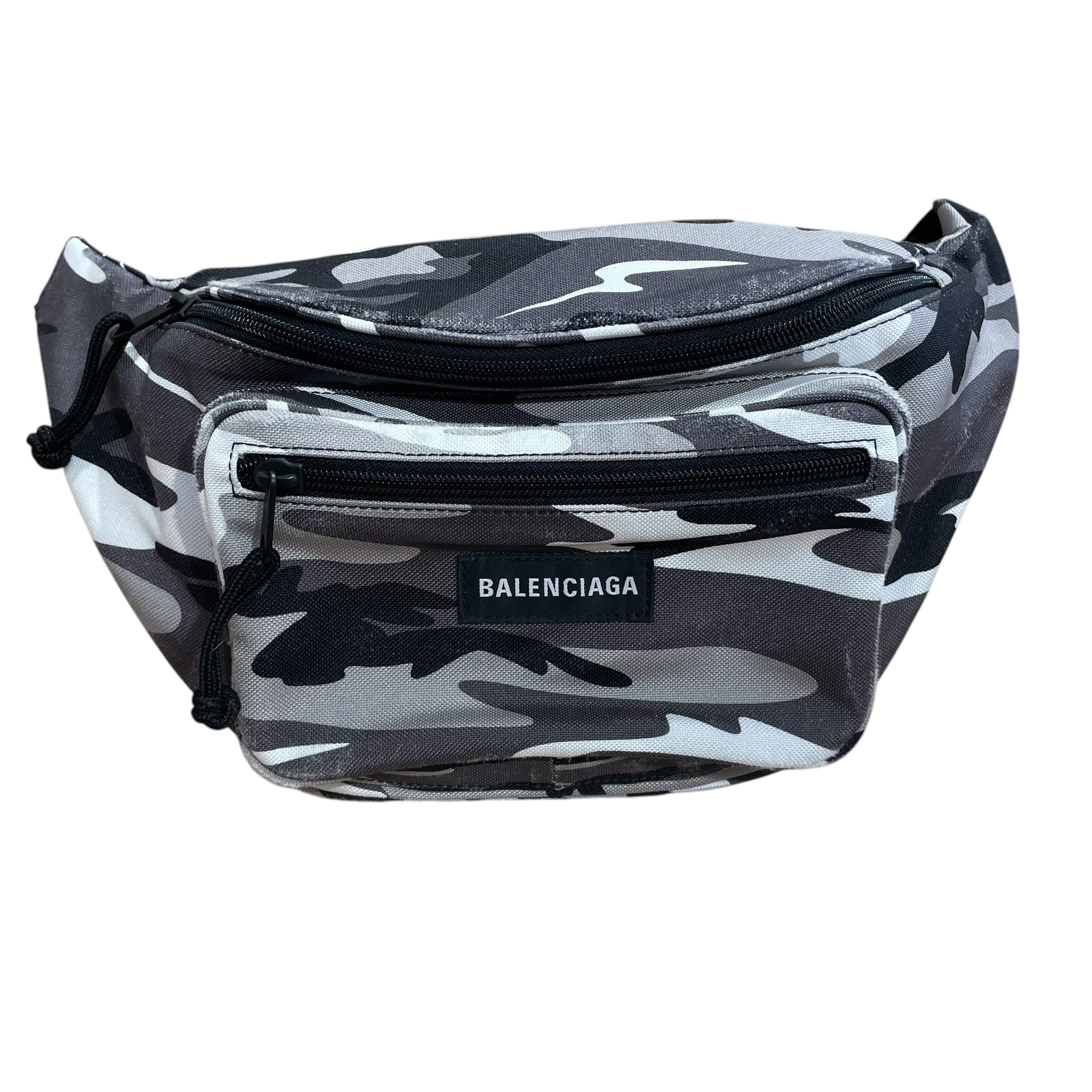BALENCIAGA/Fanny Pack/Camouflage/Cotton/GRY/DISTRESSED CANVAS FANNY view 1
