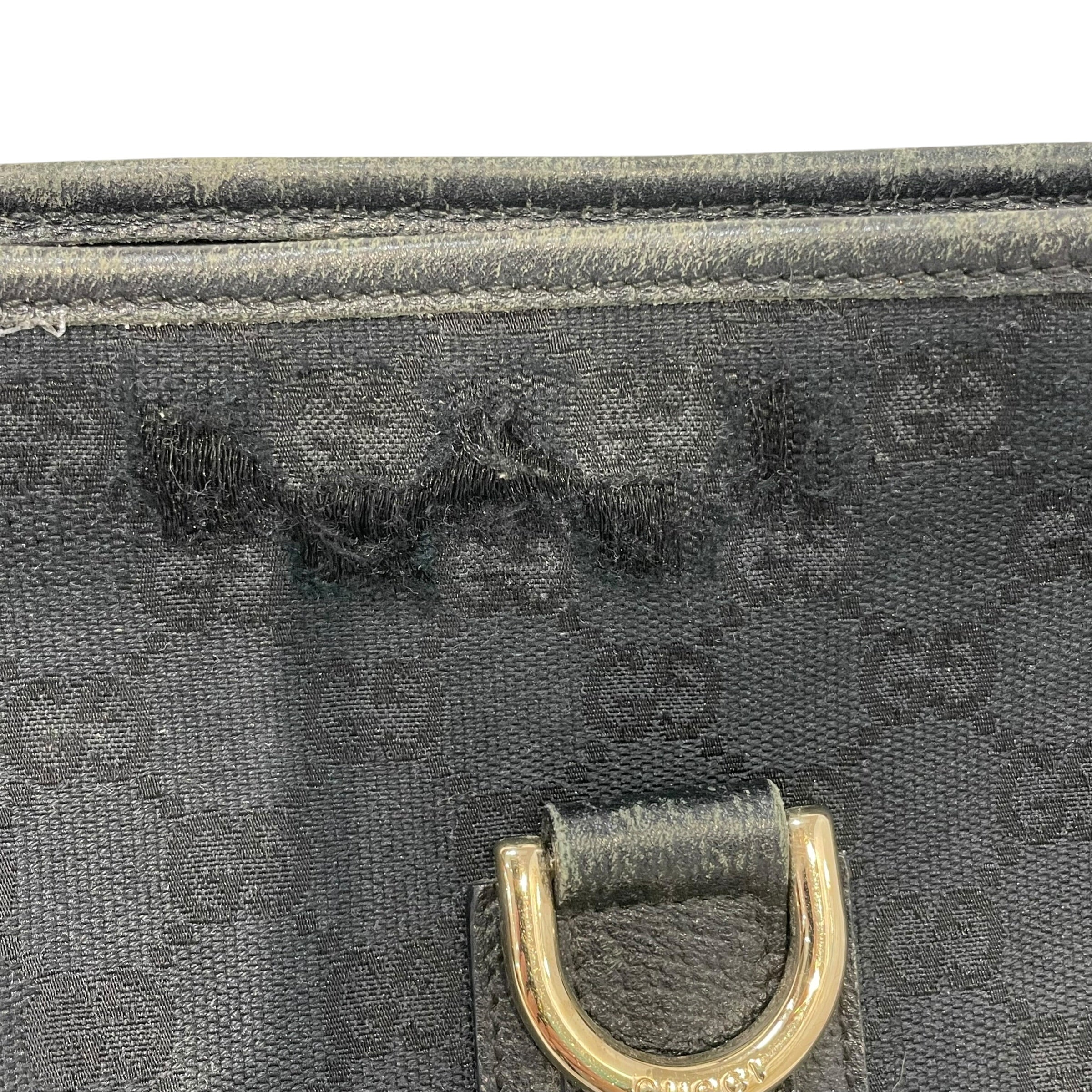 GUCCI/Cross Body Bag/Monogram/Cotton/BLK/abbey GG vintage view 7
