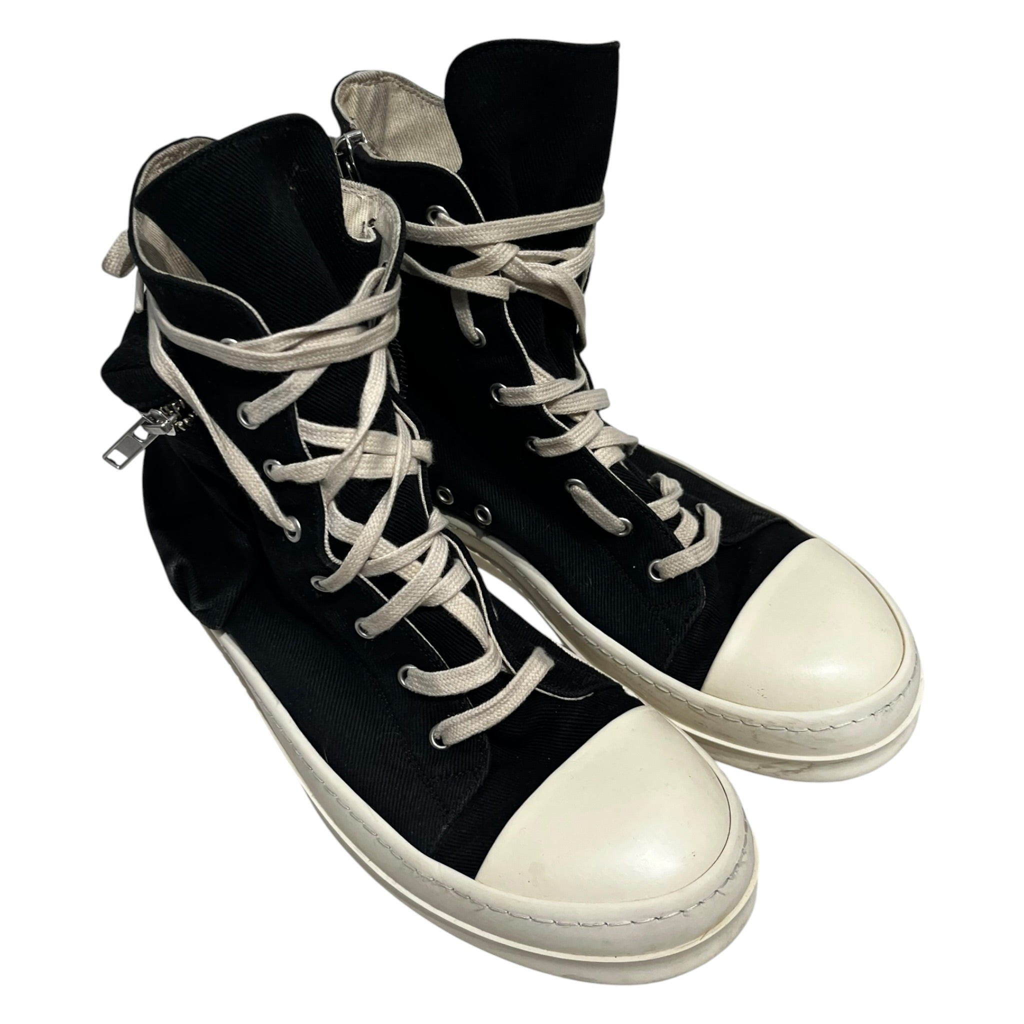 RICK OWENS DRKSHDW/Hi-Sneakers/EU 42/Cotton/BLK/Cargo Ramones view 1