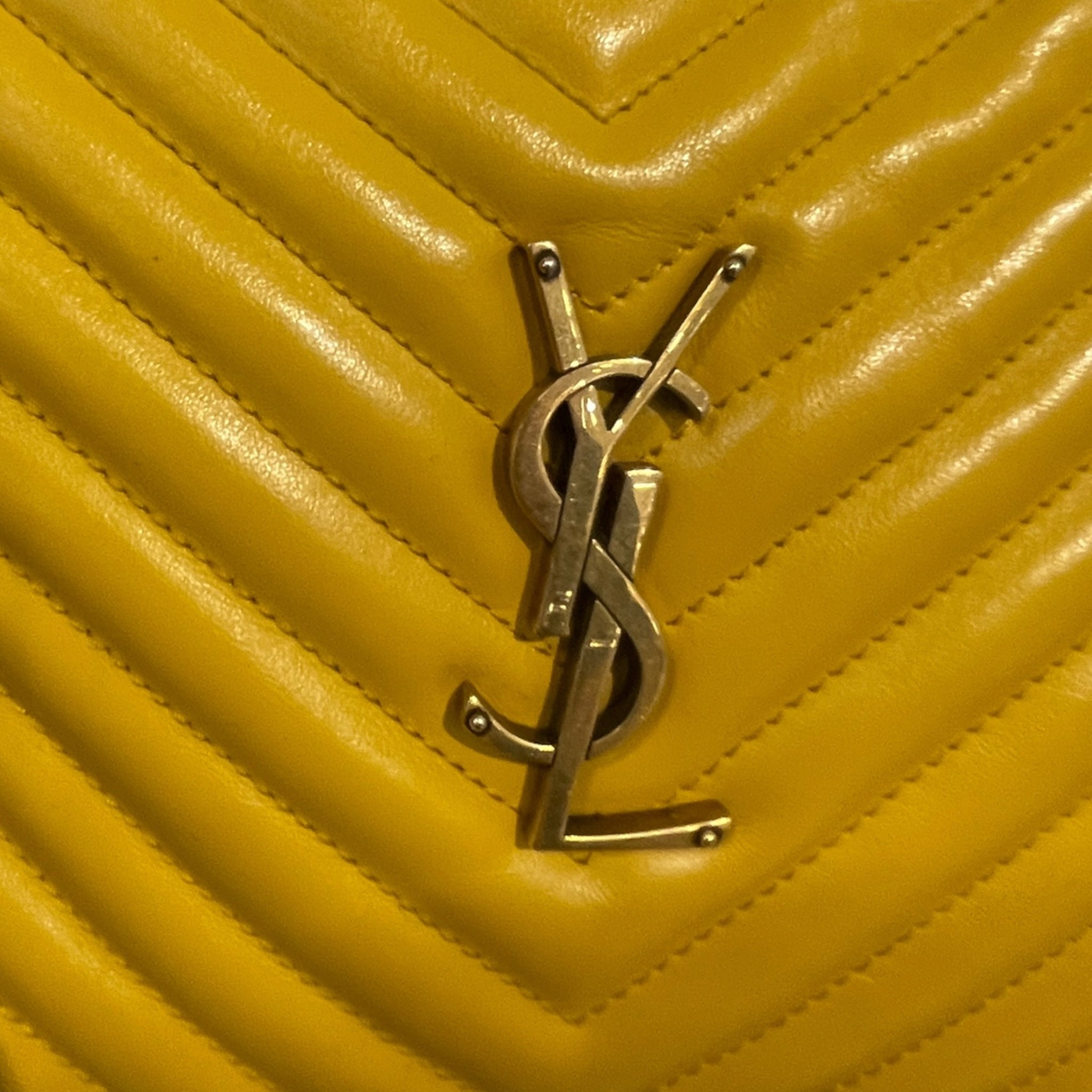 YVES SAINT LAURENT/Cross Body Bag/Leather/YEL/GLD Hardware Mini view 7