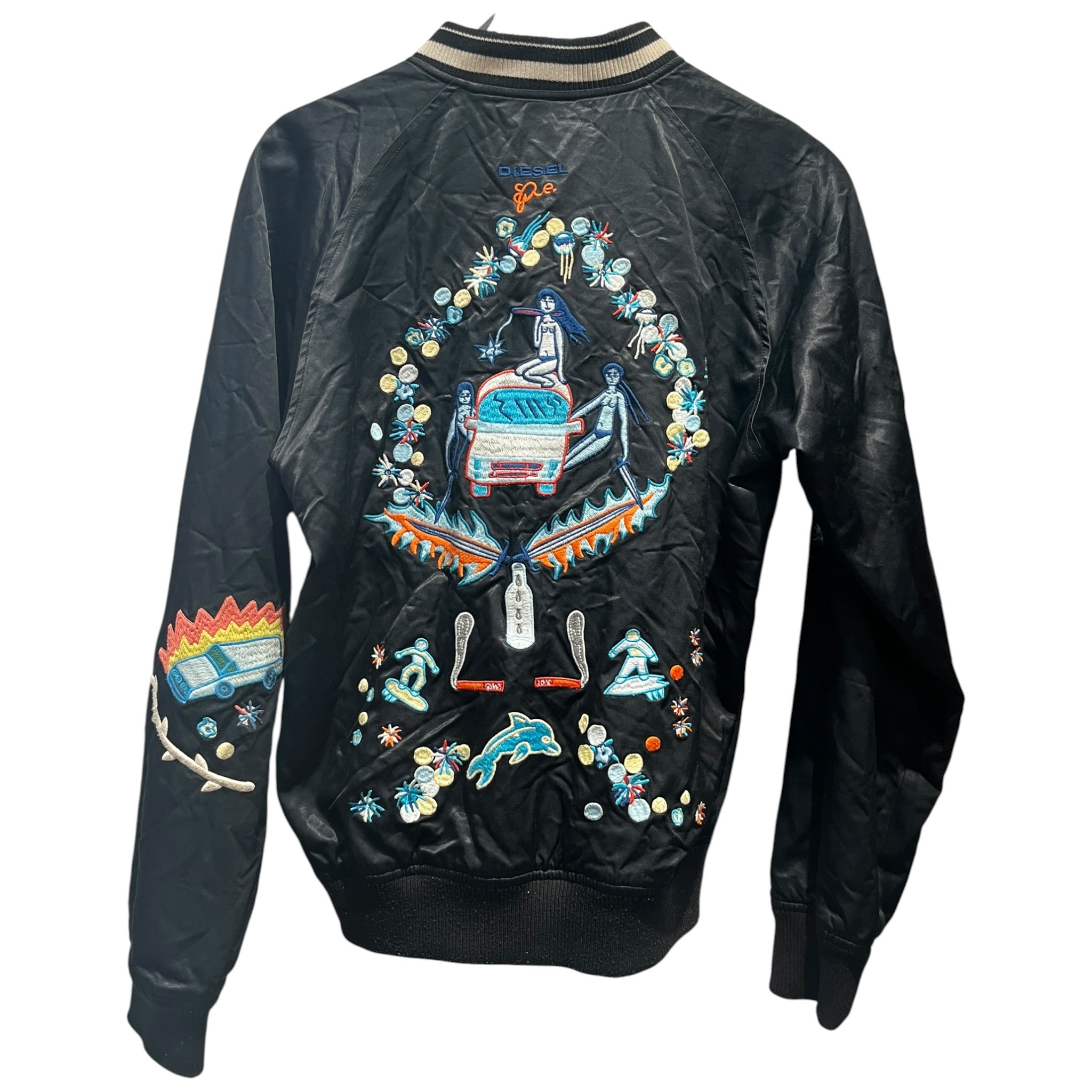 DIESEL/Flight Jkt/S/Cotton/BLK/Embroidered Reversible Sukajan view 2