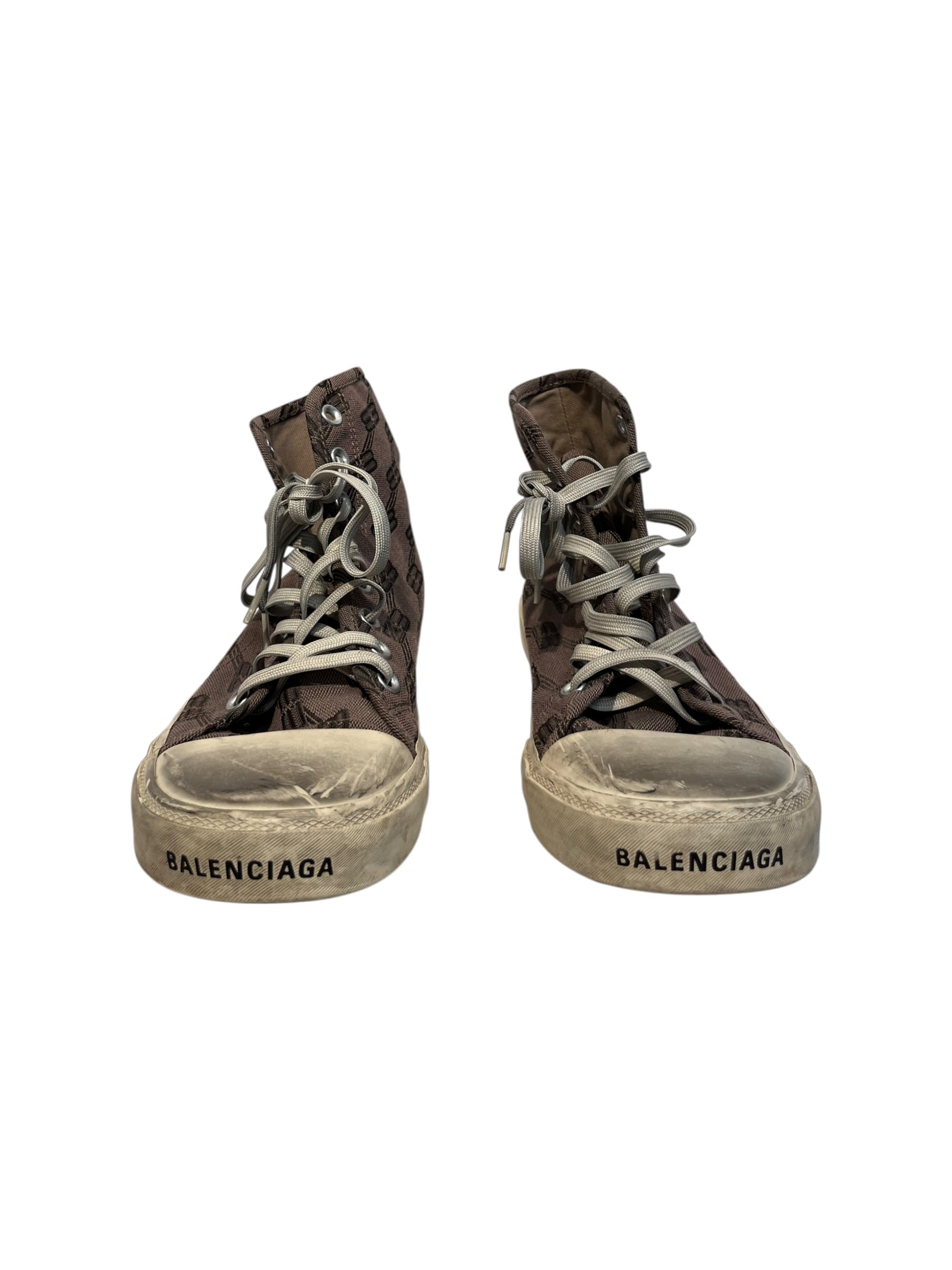 BALENCIAGA/Hi-Sneakers/US 11/Monogram/Cotton/BRW/PARIS BB HIGH TOPS view 4