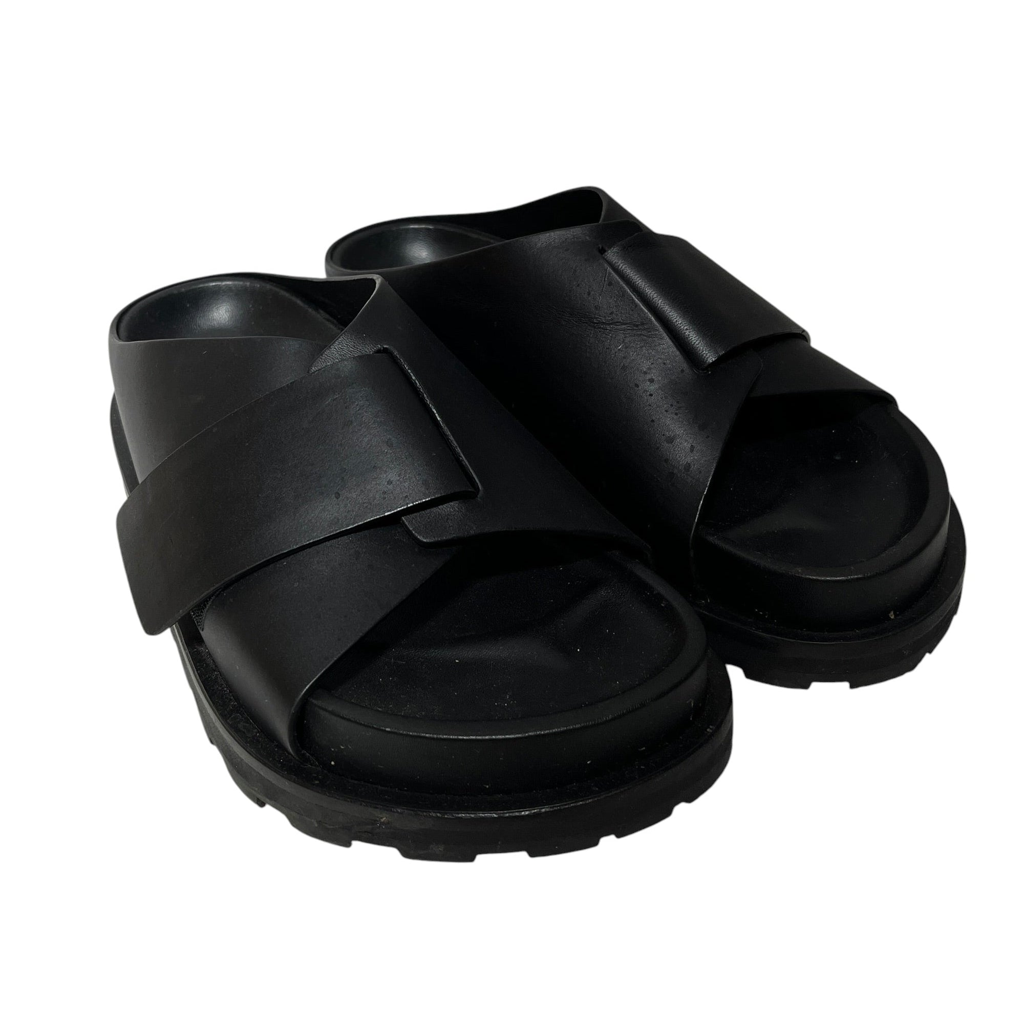JIL SANDER/BIRKENSTOCK/Sandals/US 7/Leather/BLK/Open-Toe/ view 1