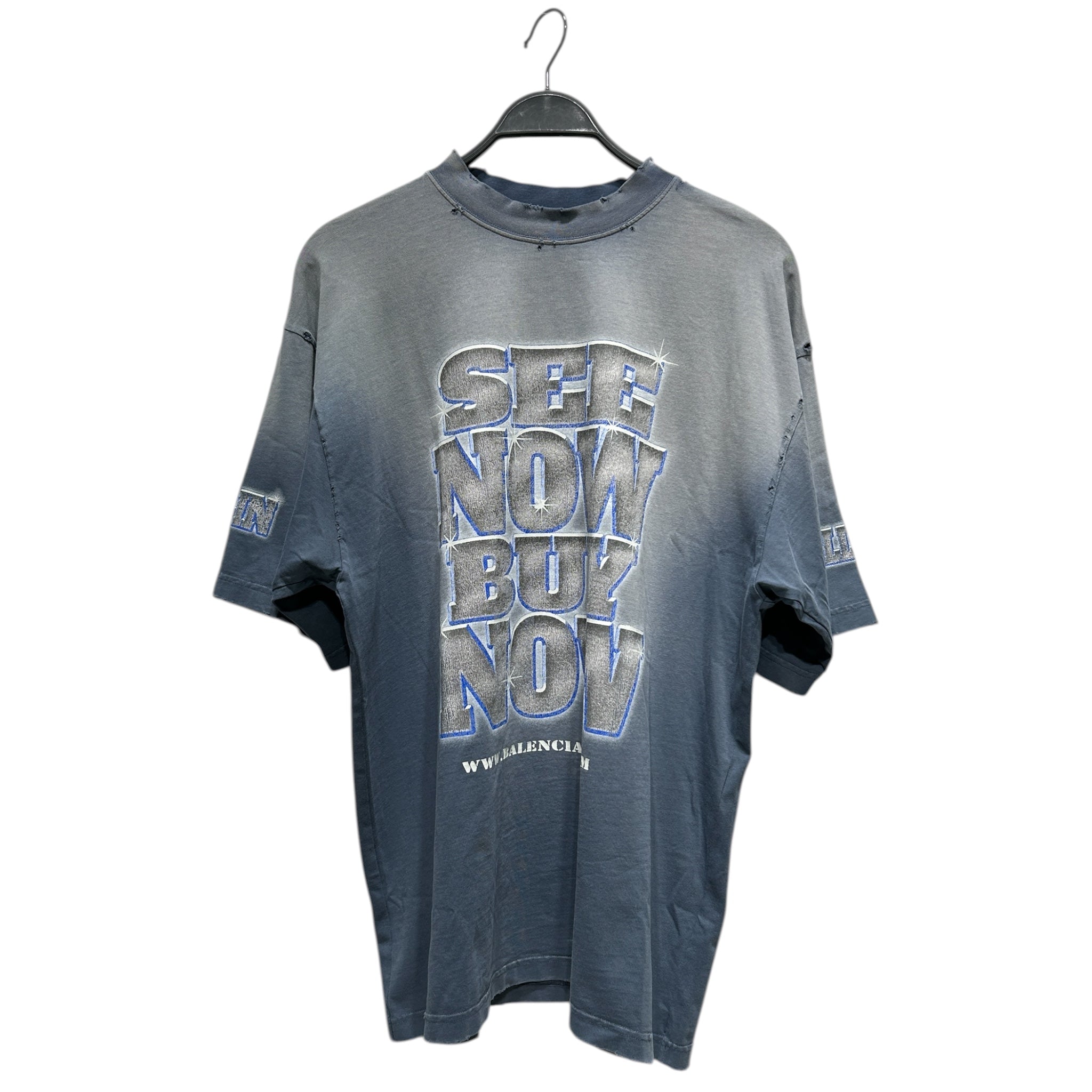 BALENCIAGA/T-Shirt/M/Cotton/BLU/Graphic/SEENOW view 1