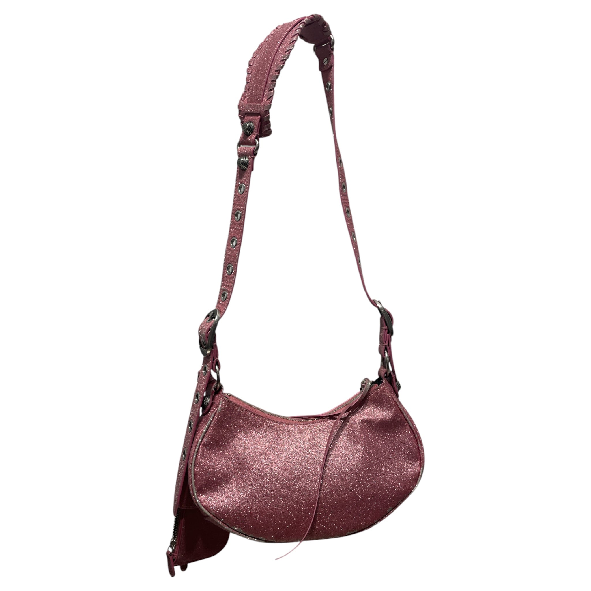 BALENCIAGA/Cross Body Bag/Glitter/Leather/PNK/LE CAGOLE  SHOULDER BAG view 2