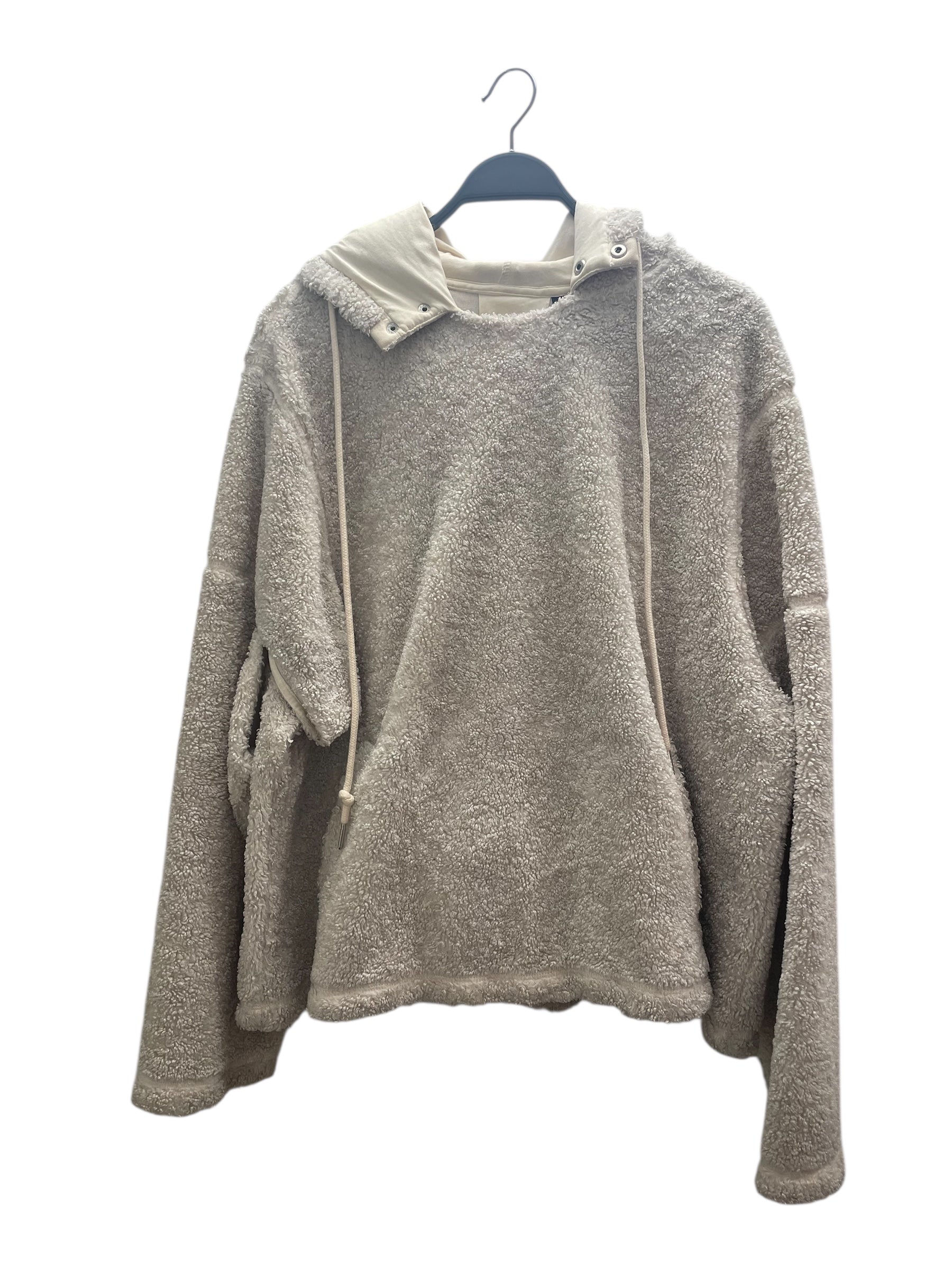 Helmut Lang/Hoodie/XL/Polyester/CRM/FLEECE CUT SLEEVES view 1